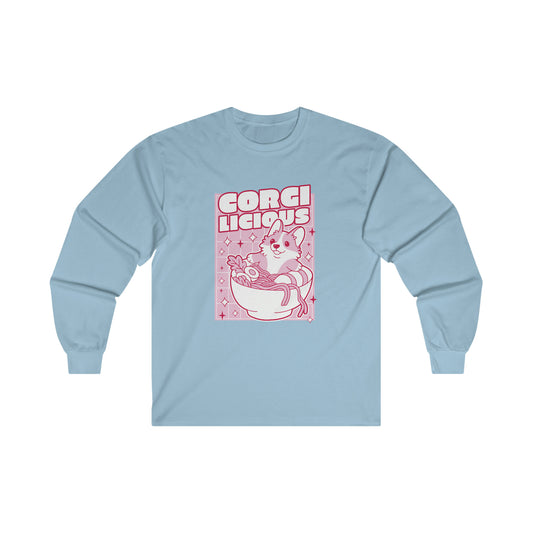 Japanese Aesthetic Corgilicious Cute Long Sleeve Shirt