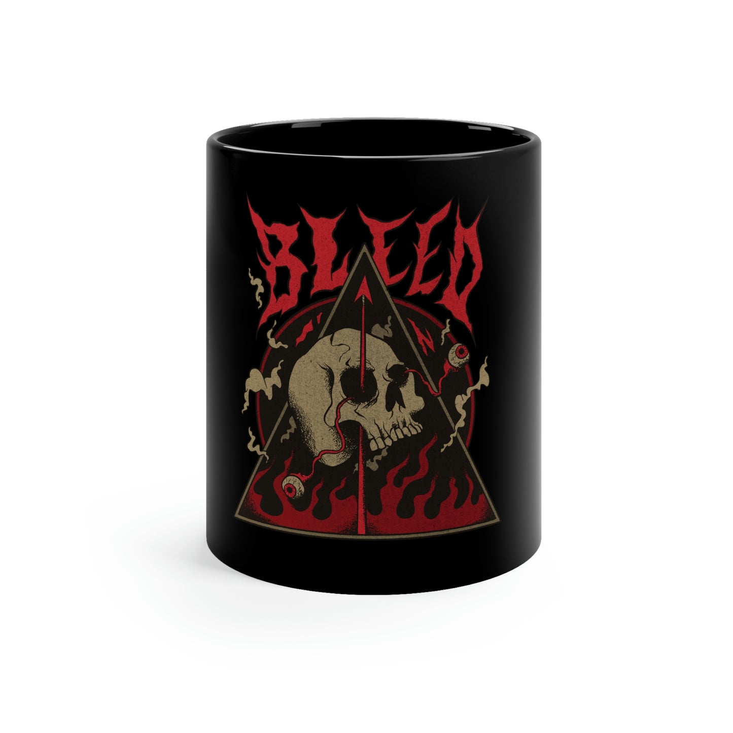 SKULL METAL BAND Goth Aesthetic Bleed 11oz Black Mug