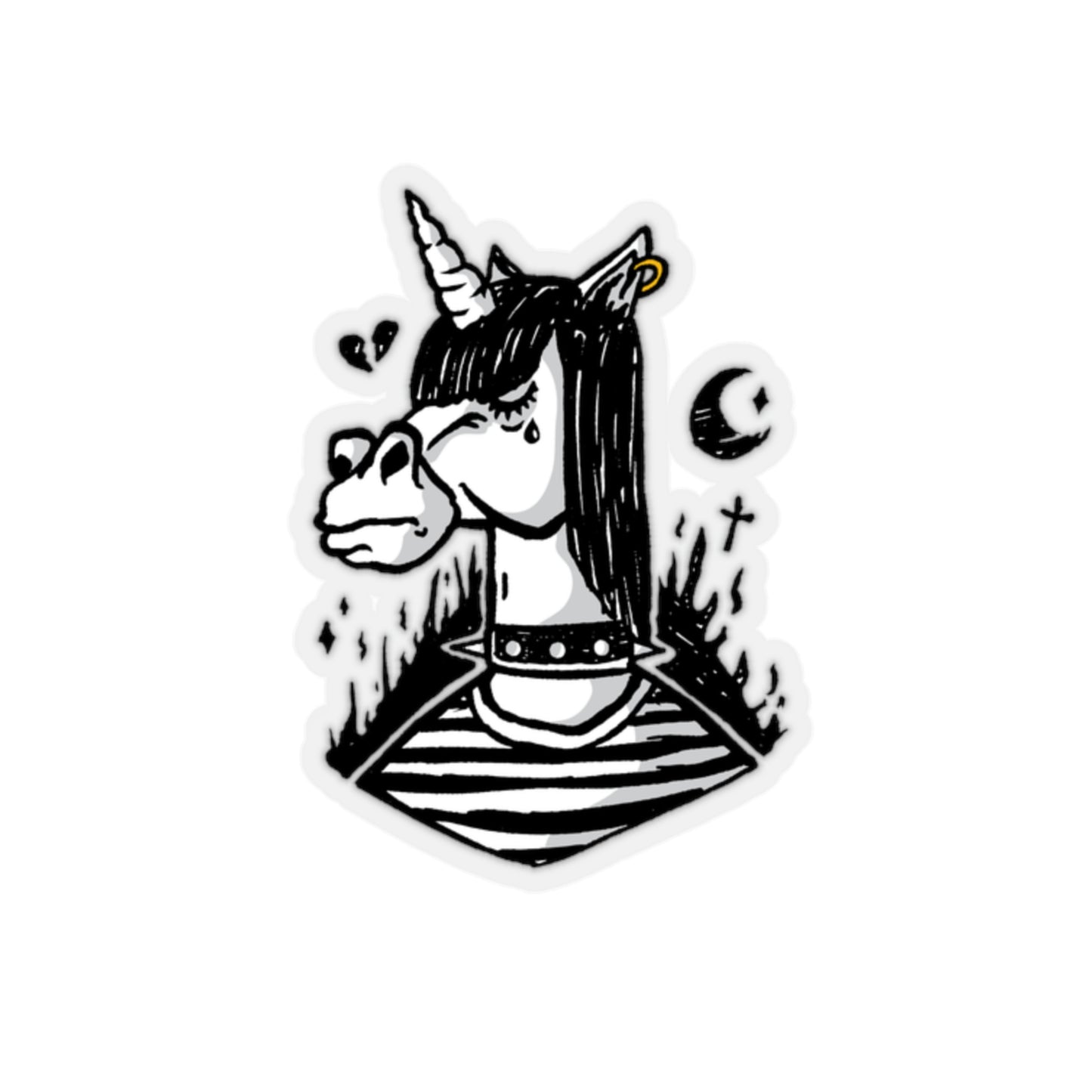 Emo Unicorn Goth Aesthetic Sticker