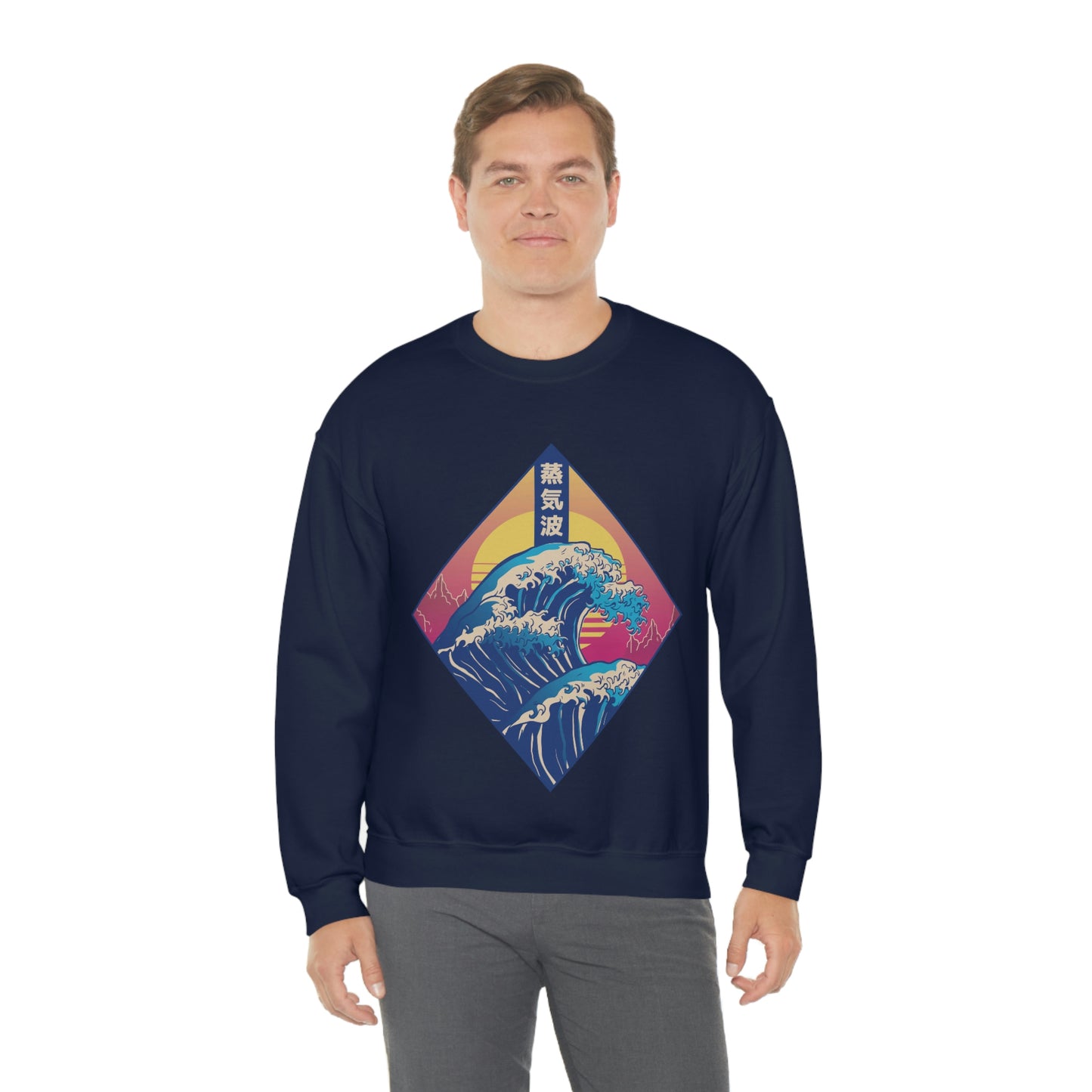 Japanese Aesthetic Retrowave The Great Wave off Kanagawa Sweatshirt