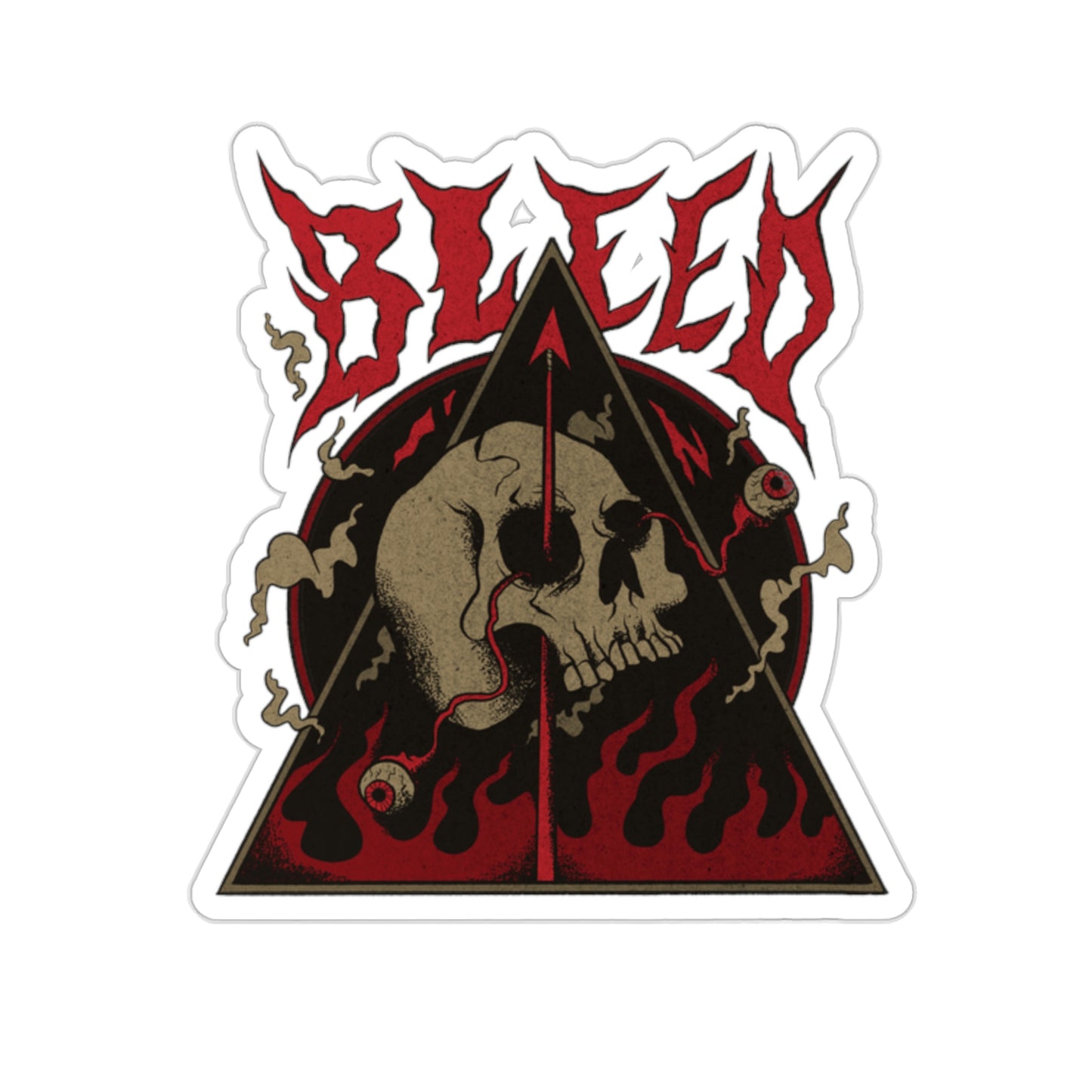 SKULL METAL BAND Goth Aesthetic Bleed Sticker