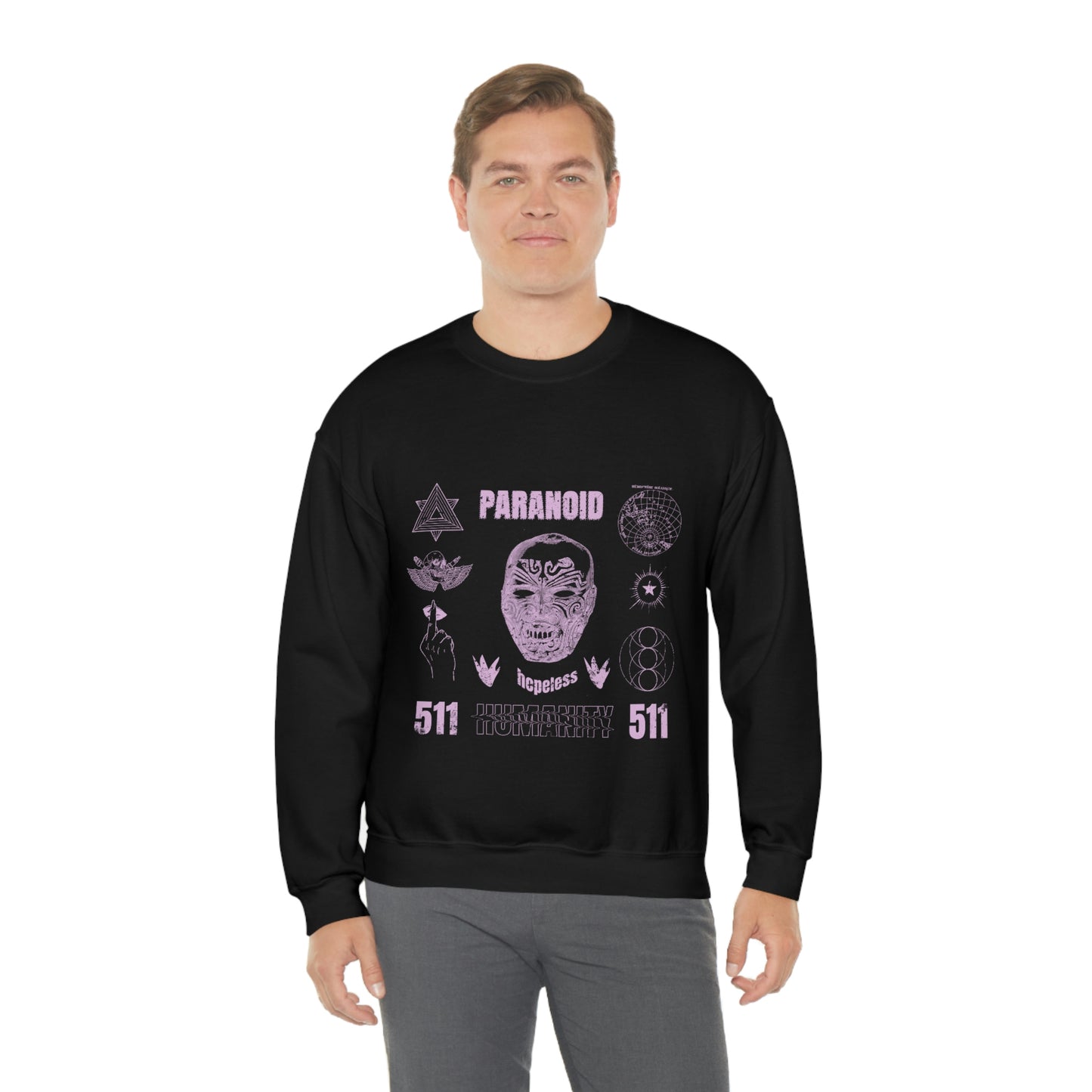 Paranoid Humanity Grunge Y2k Aesthetic Sweatshirt