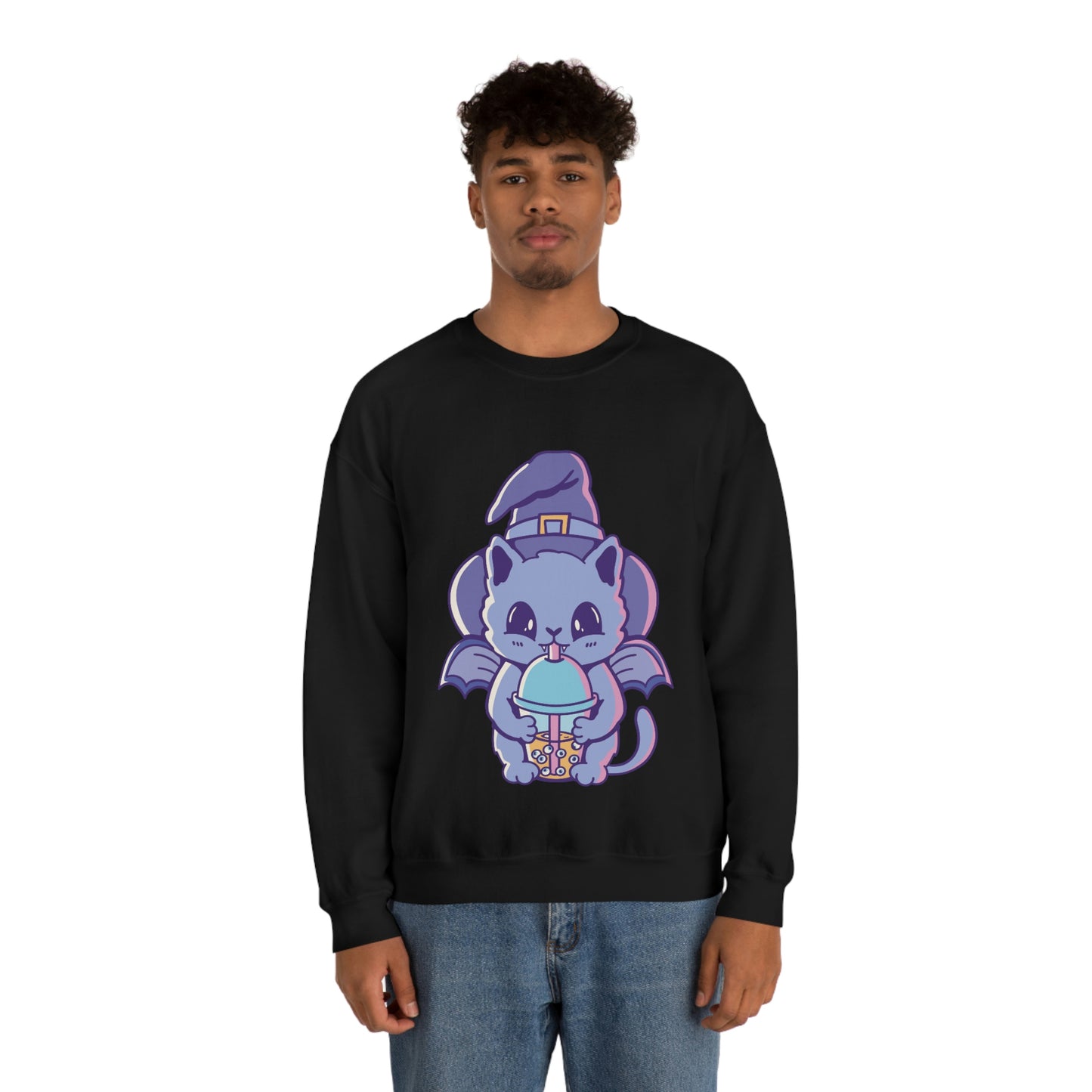 Pastel Goth Cat Witch, Goth Aesthetic Sweatshirt