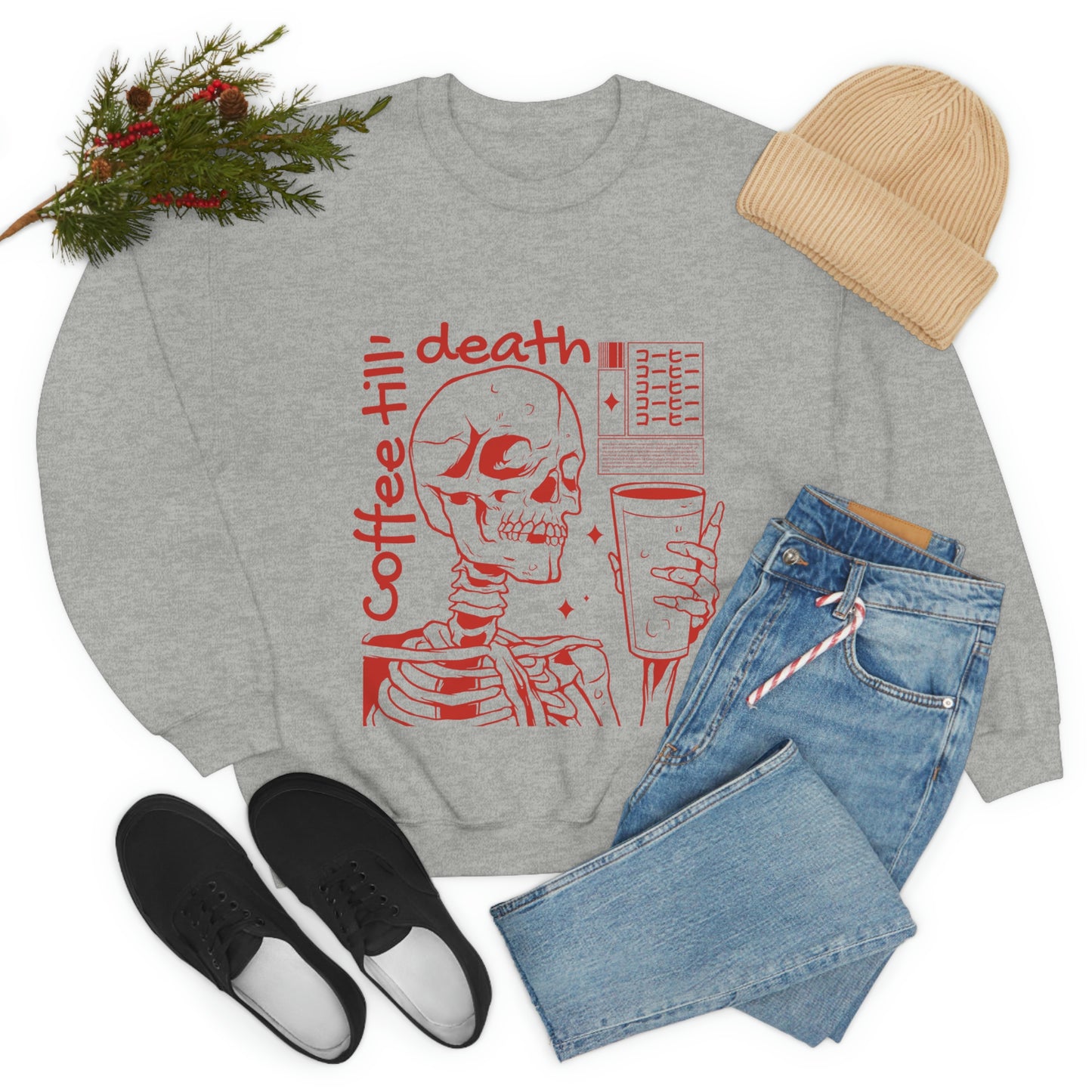 Coffee Till Death Goth Aesthetic Sweatshirt