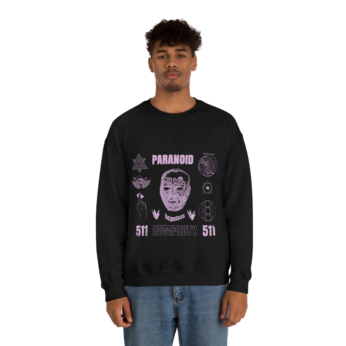 Paranoid Humanity Grunge Y2k Aesthetic Sweatshirt