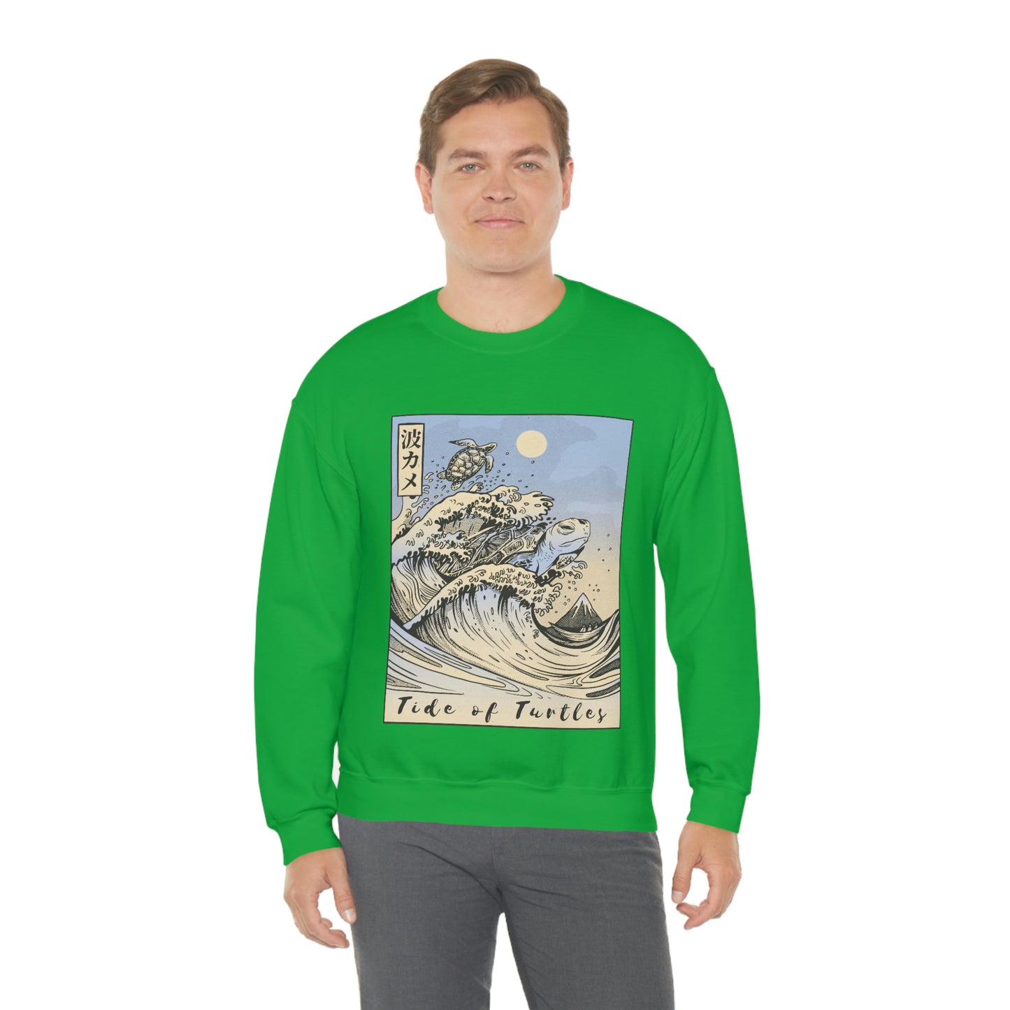 Japan Streeetwear Retro, Japanese Aesthetic Wave Turtles Sweatshirt