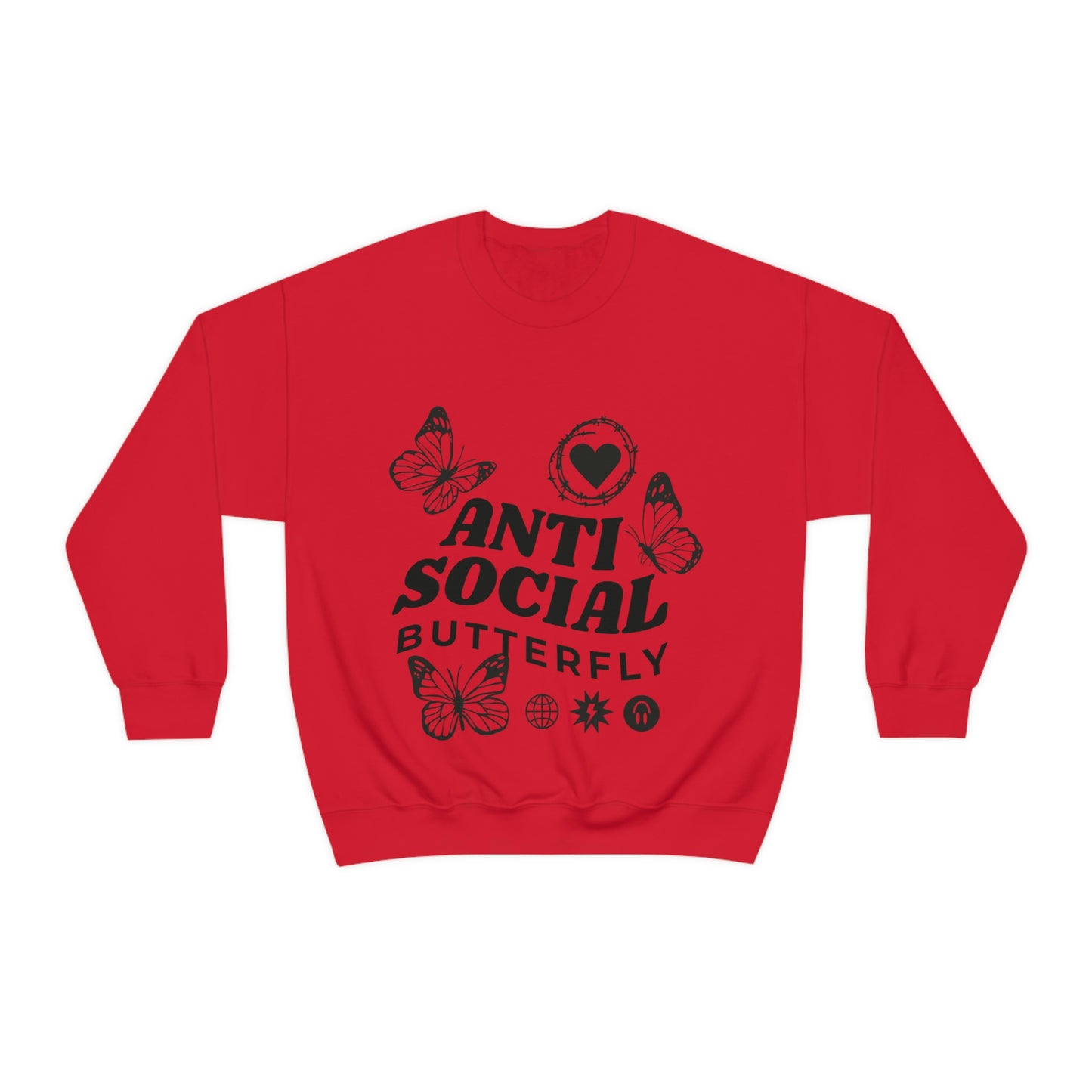 Anti Social Butterfly, Goth Aesthetic Sweatshirt