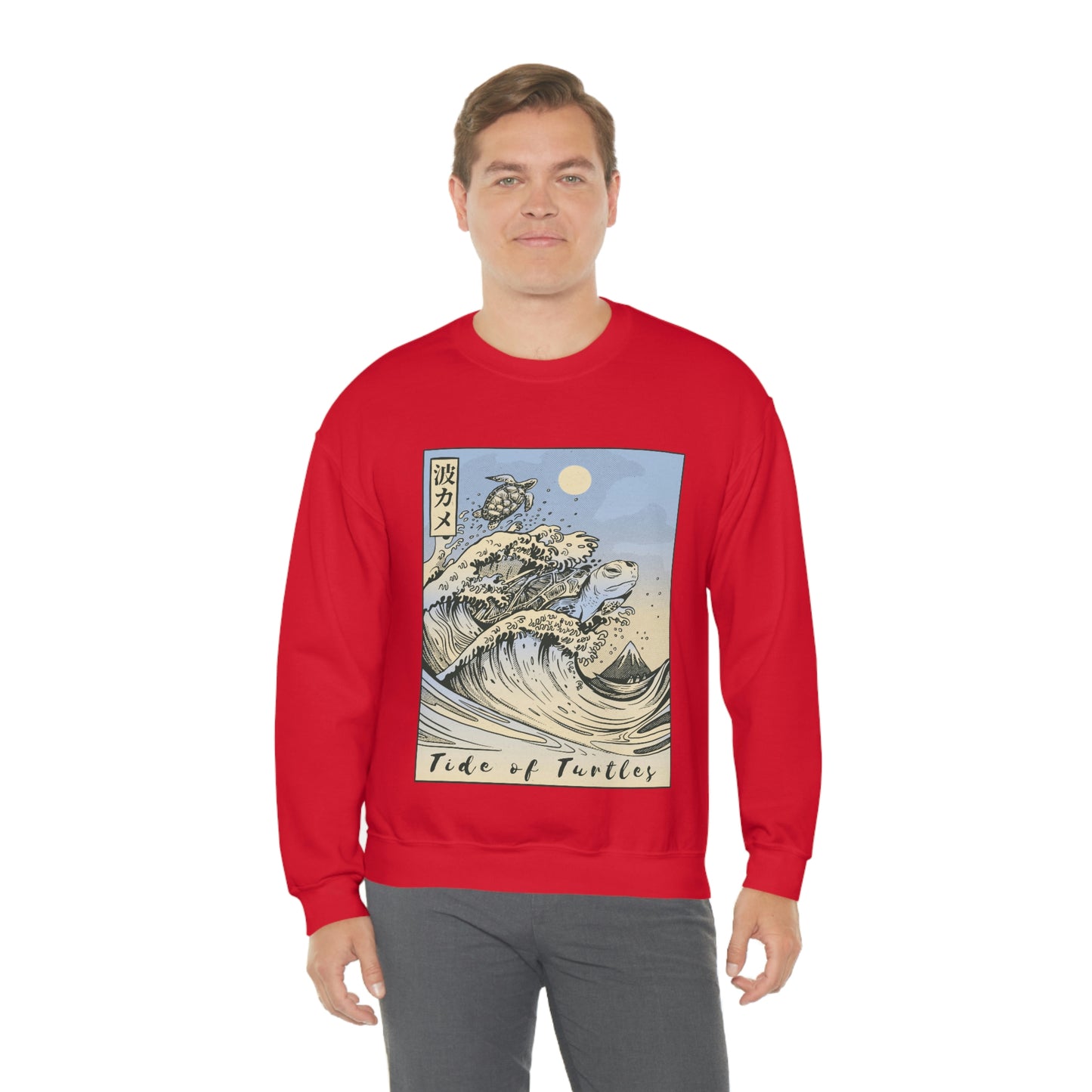 Japan Streeetwear Retro, Japanese Aesthetic Wave Turtles Sweatshirt