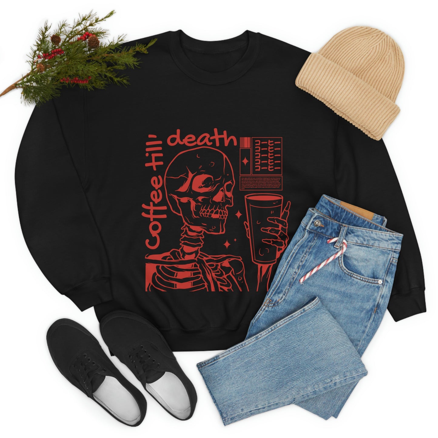 Coffee Till Death Goth Aesthetic Sweatshirt