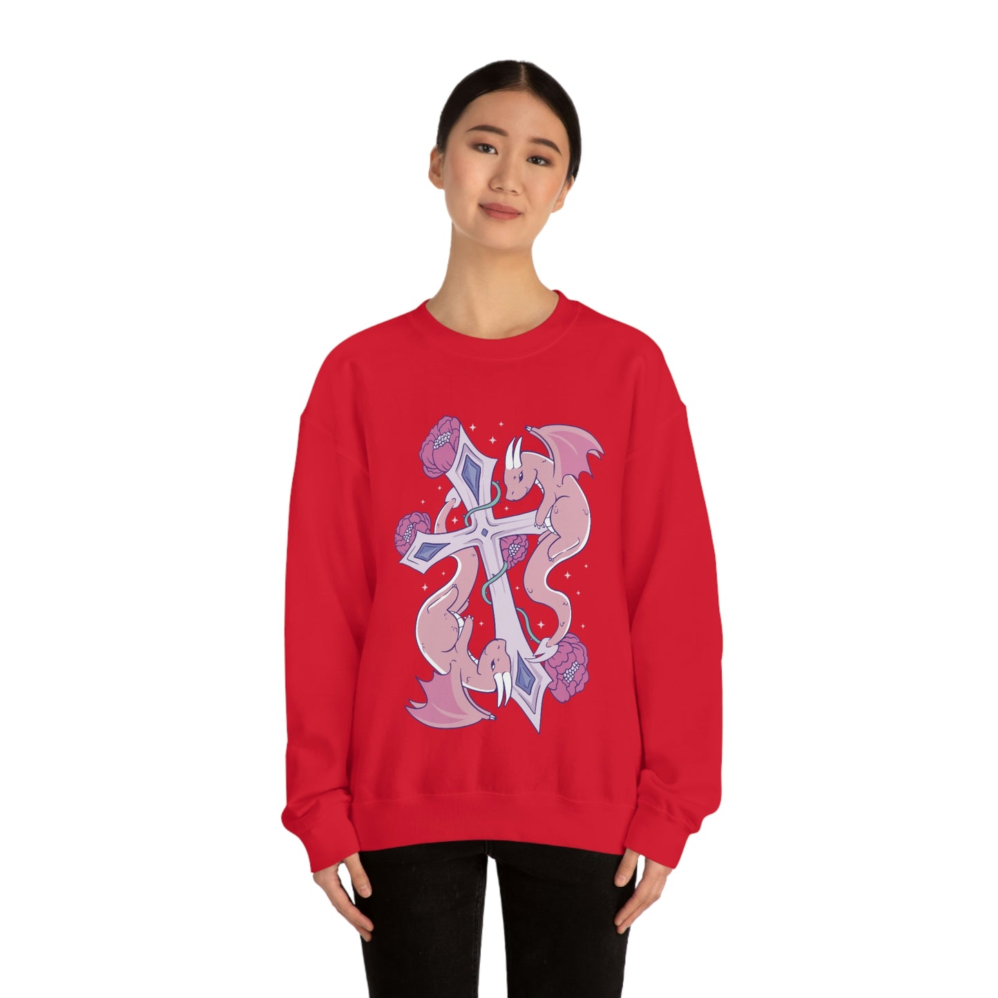 Pastel Goth Dragons, Goth Aesthetic Sweatshirt