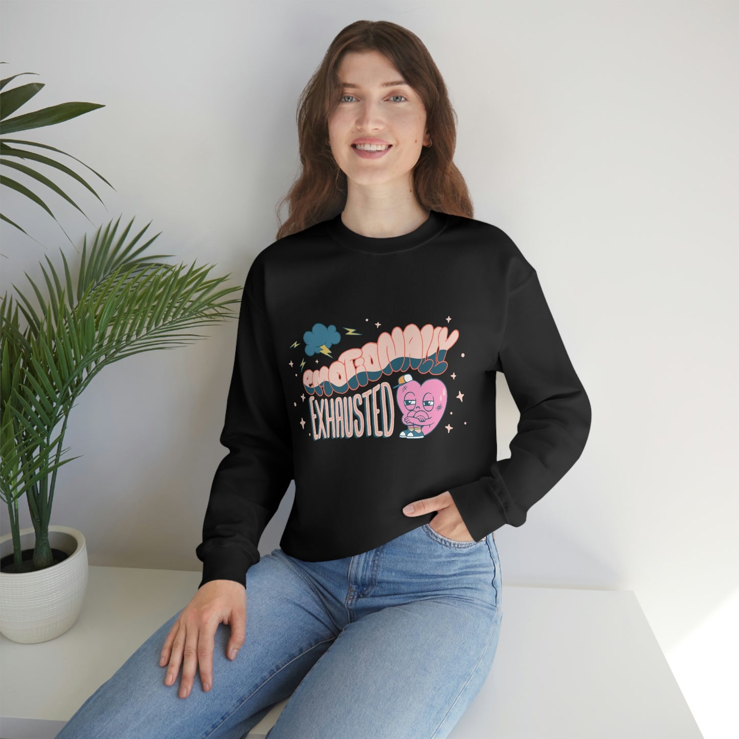 Anti Valentines Day Emotionally Exhausted Sweatshirt