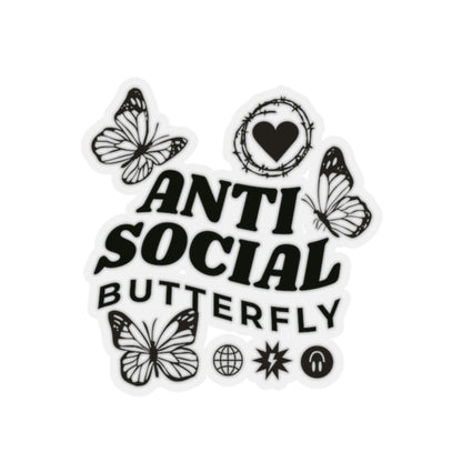 Anti Social Butterfly, Goth Aesthetic Sticker