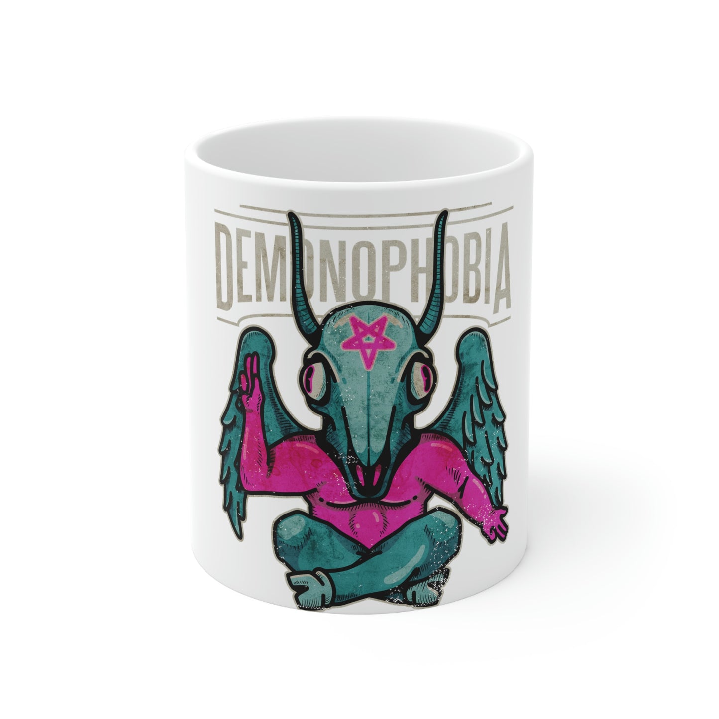 Demonphobia, Goth Aesthetic White Ceramic Mug