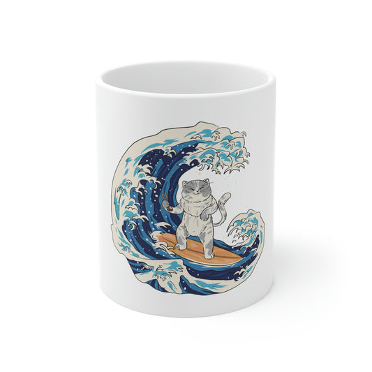 Indie Japanese Art, Japan Streeetwear Retro, Japanese Aesthetic White Ceramic Mug 11oz