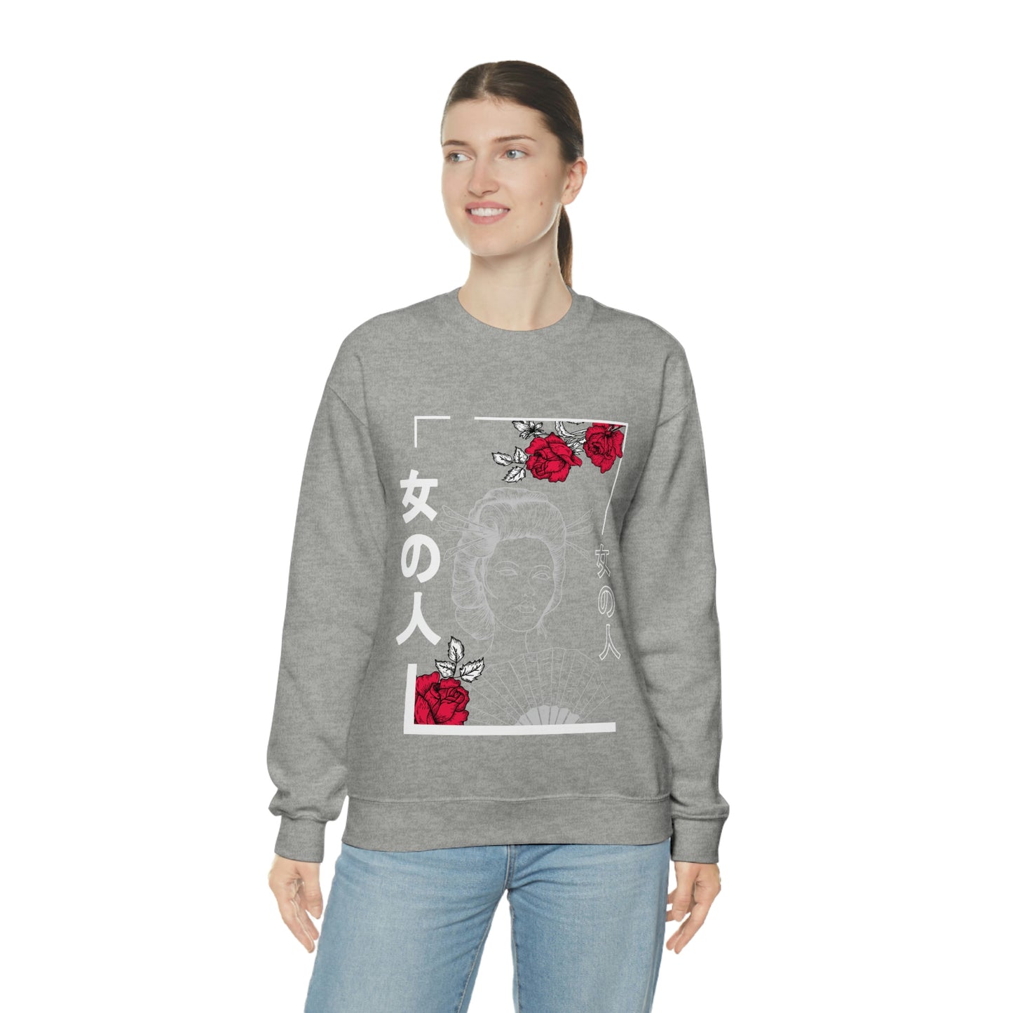 Indie Art Japanese Aesthetic Line Art Geisha Sweatshirt