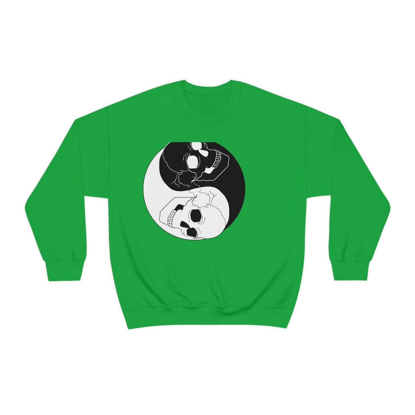 Ying Yang Skulls, Goth Aesthetic Sweatshirt