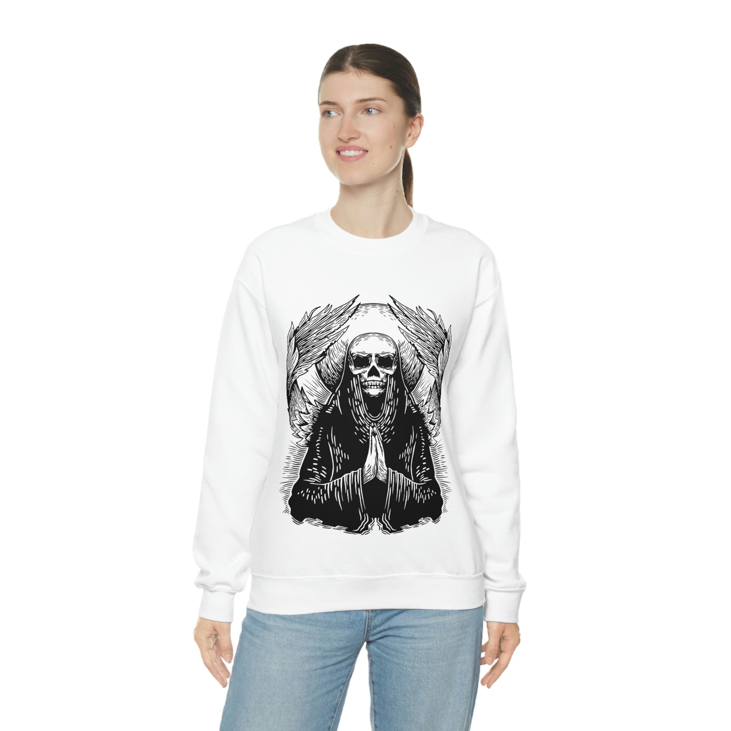 Angel Skull, Goth Aesthetic Sweatshirt