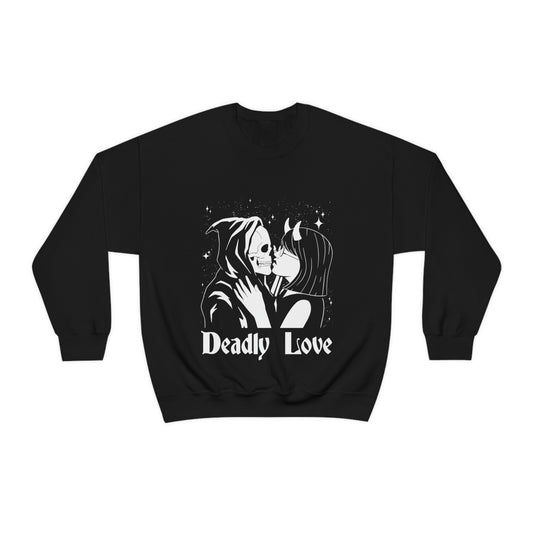 Deadly Love Skeleton Goth Aesthetic Sweatshirt