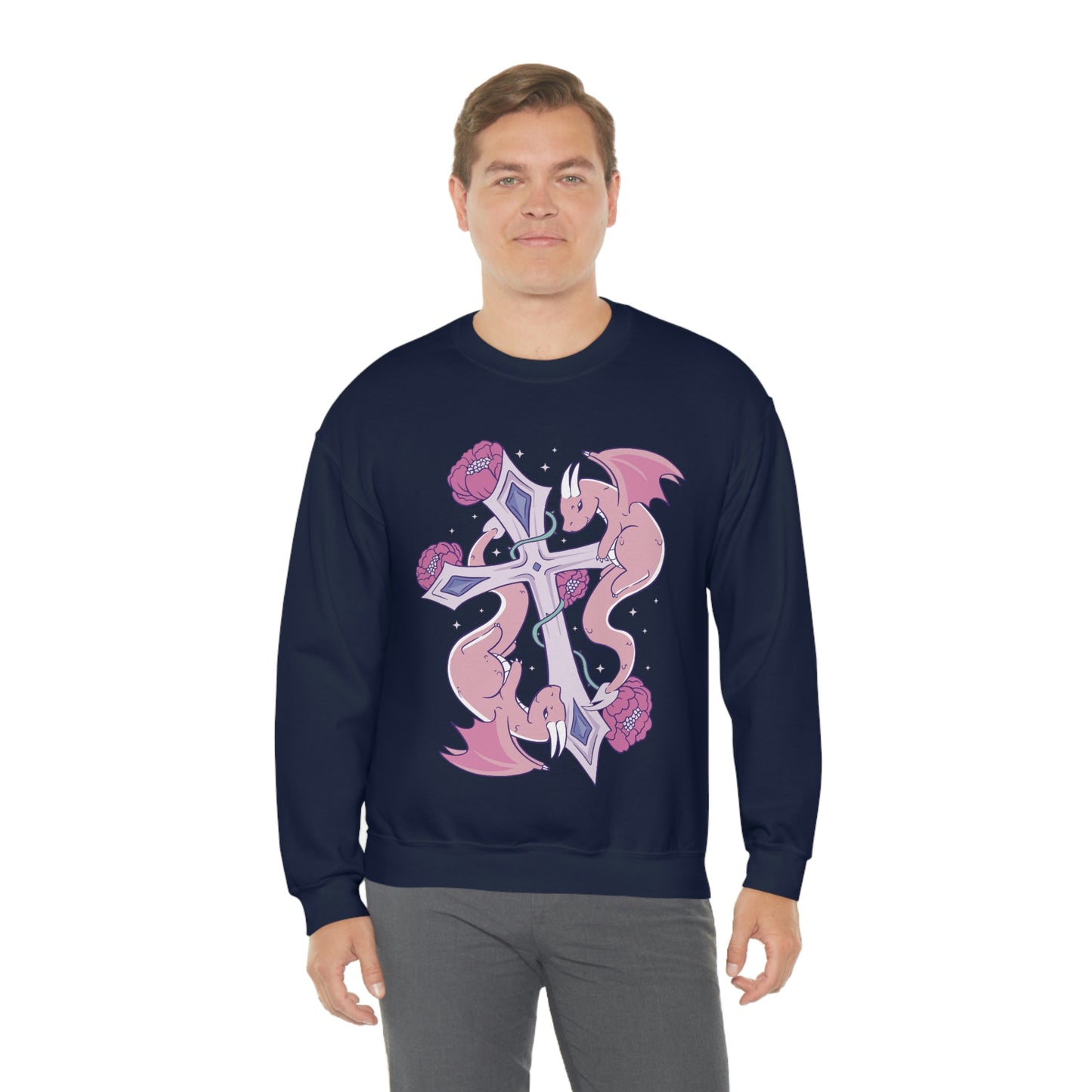 Pastel Goth Dragons, Goth Aesthetic Sweatshirt