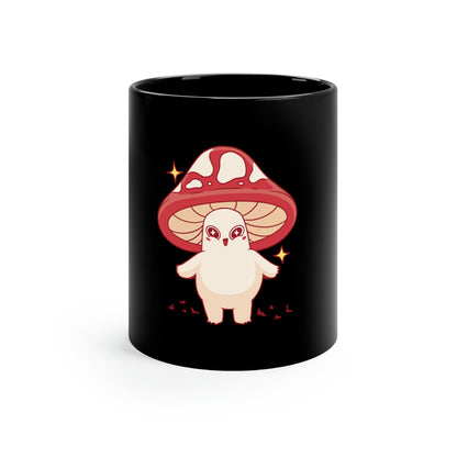 Pastel Kawaii Aesthetic, Yami Kawaii, Japanese Aesthetic Otaku Cute Mushroom 11oz Black Mug