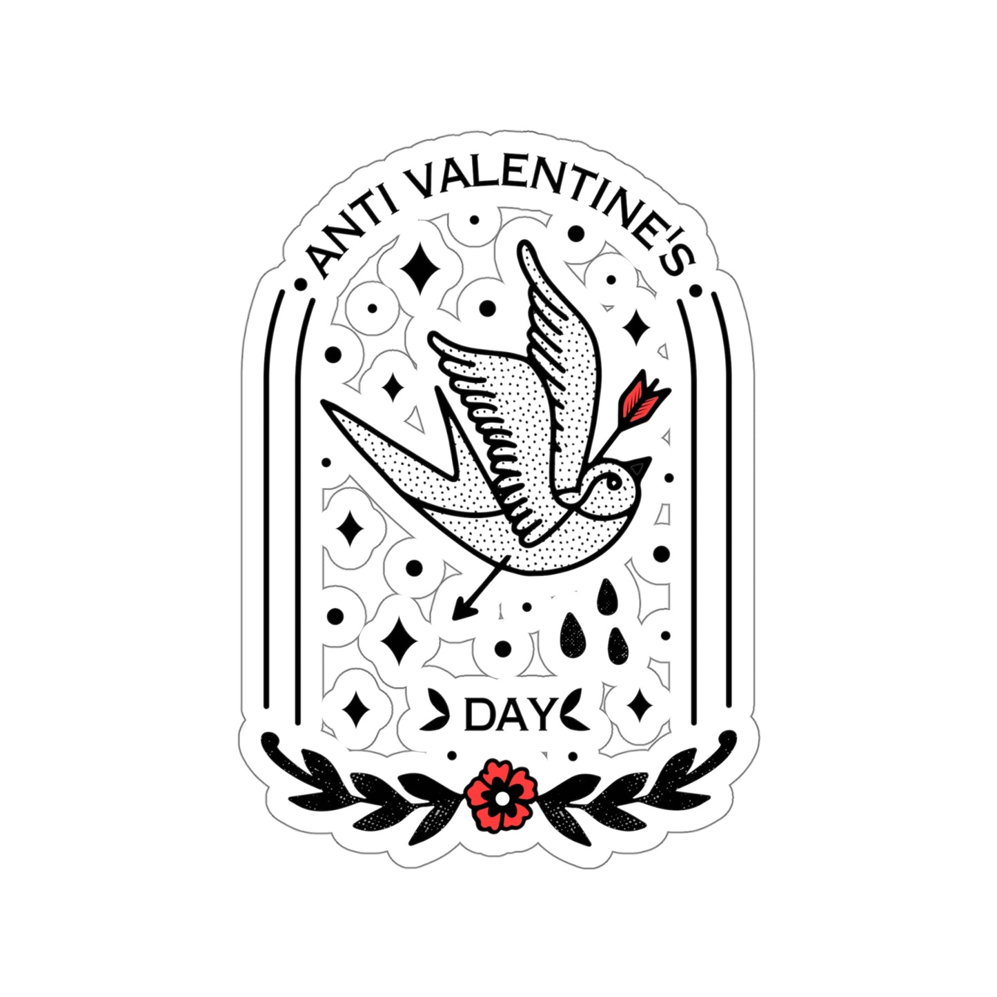 Anti Valentines Day Tattoo Aesthetic Sticker