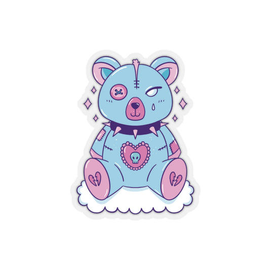 Pastel Goth Bear, Goth Aesthetic Sticker
