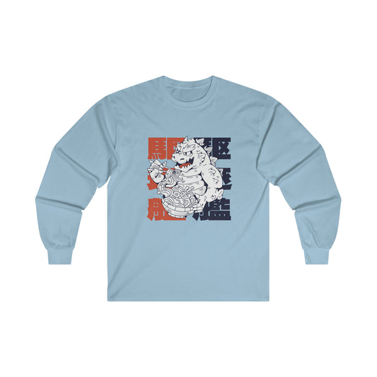 Japanese Aesthetic Monster Eating Ramen Long Sleeve Shirt