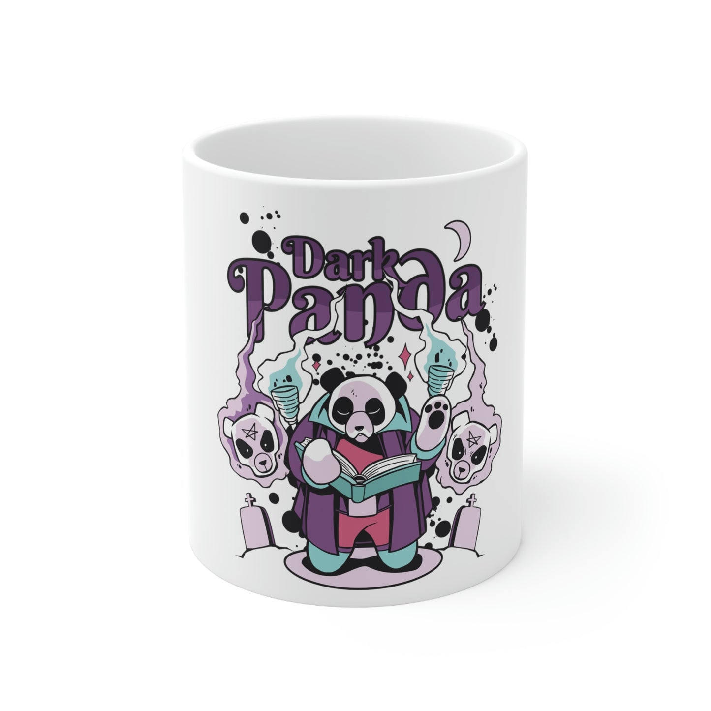 Dark Panda Pastel Goth Aesthetic White Ceramic Mug