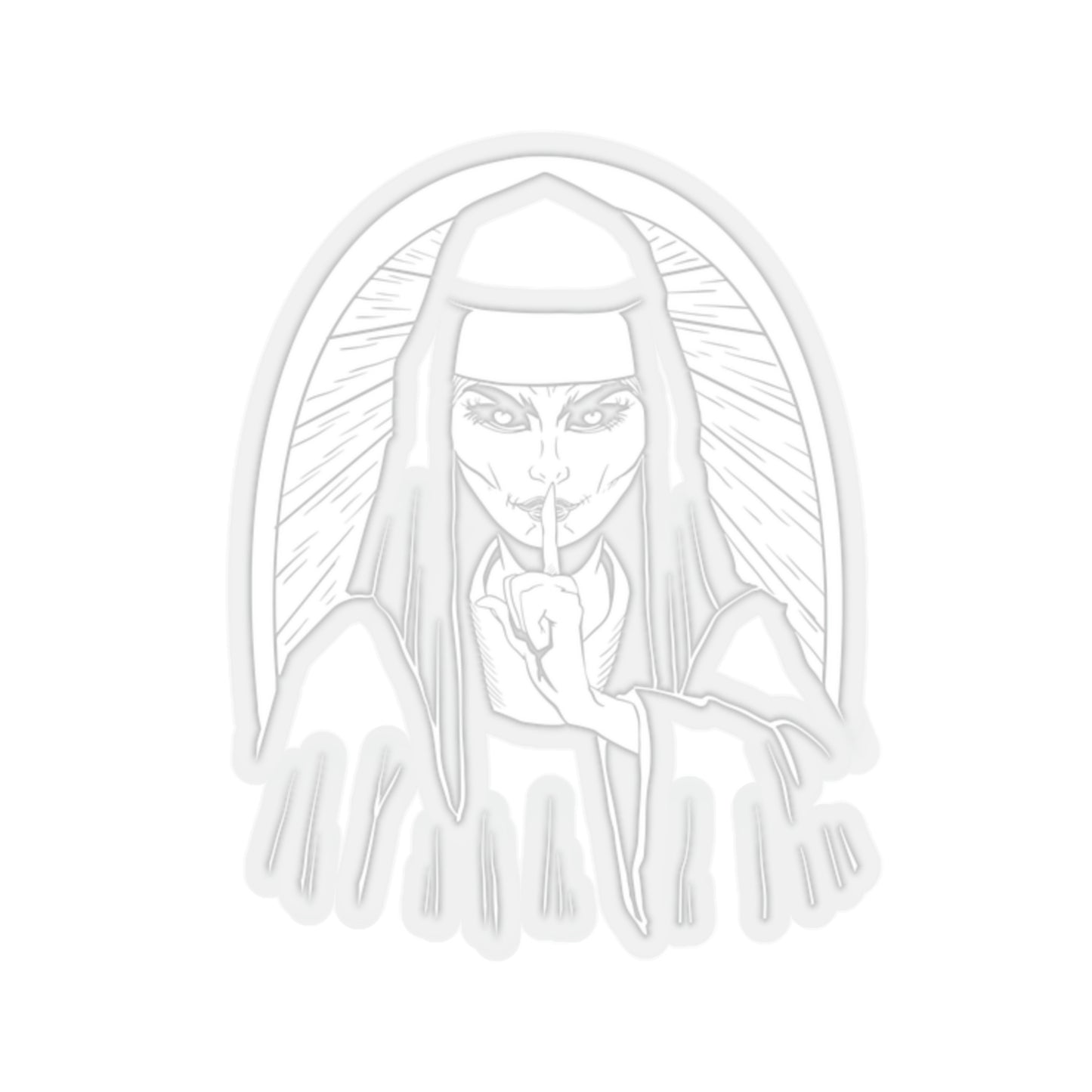 Scary Nun Goth Aesthetic Sticker