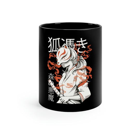 Japanese Aesthetic Kitsune Samurai Mug