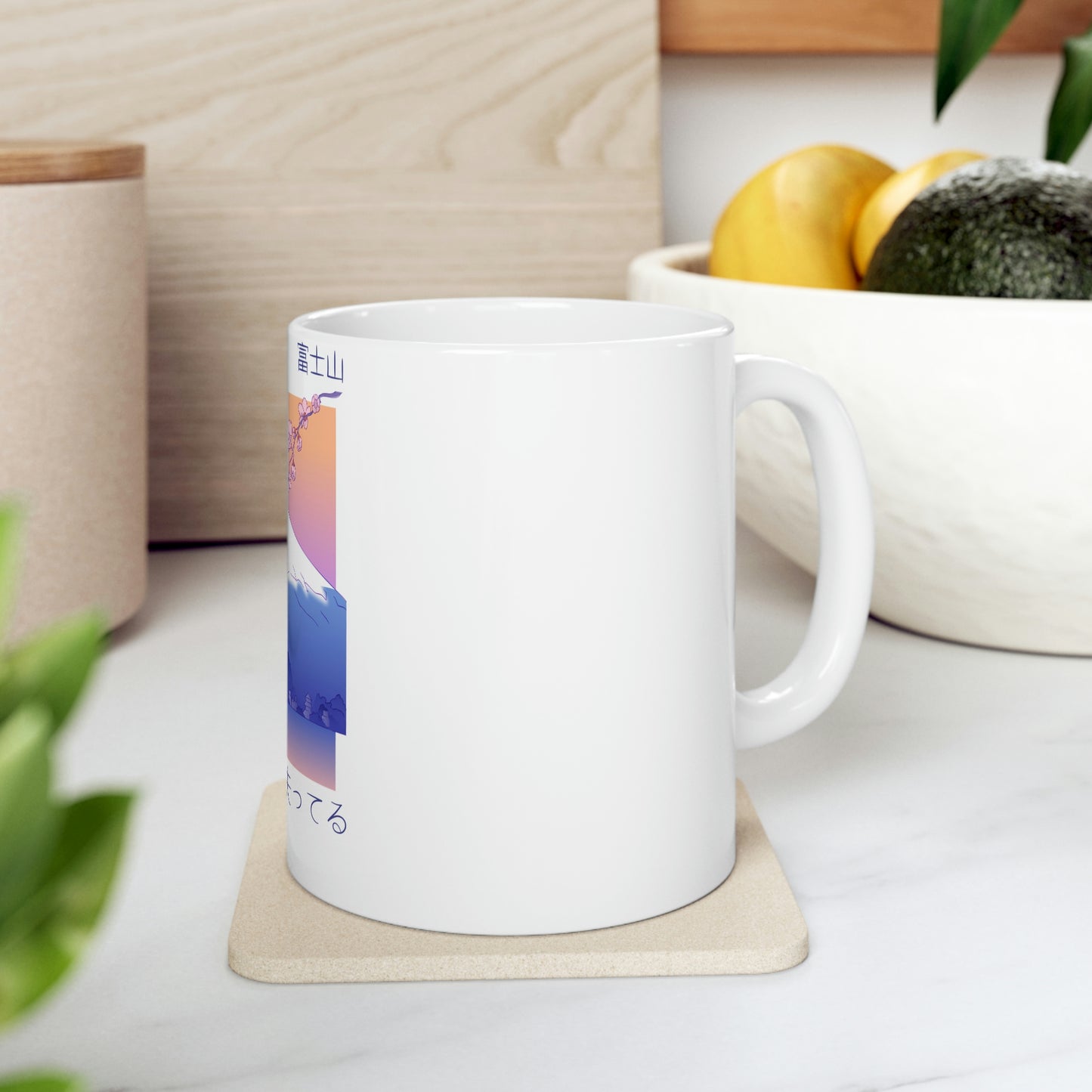 Indie Japanese Art, Japan Streeetwear Retro, Japanese Aesthetic White Ceramic Mug 11oz