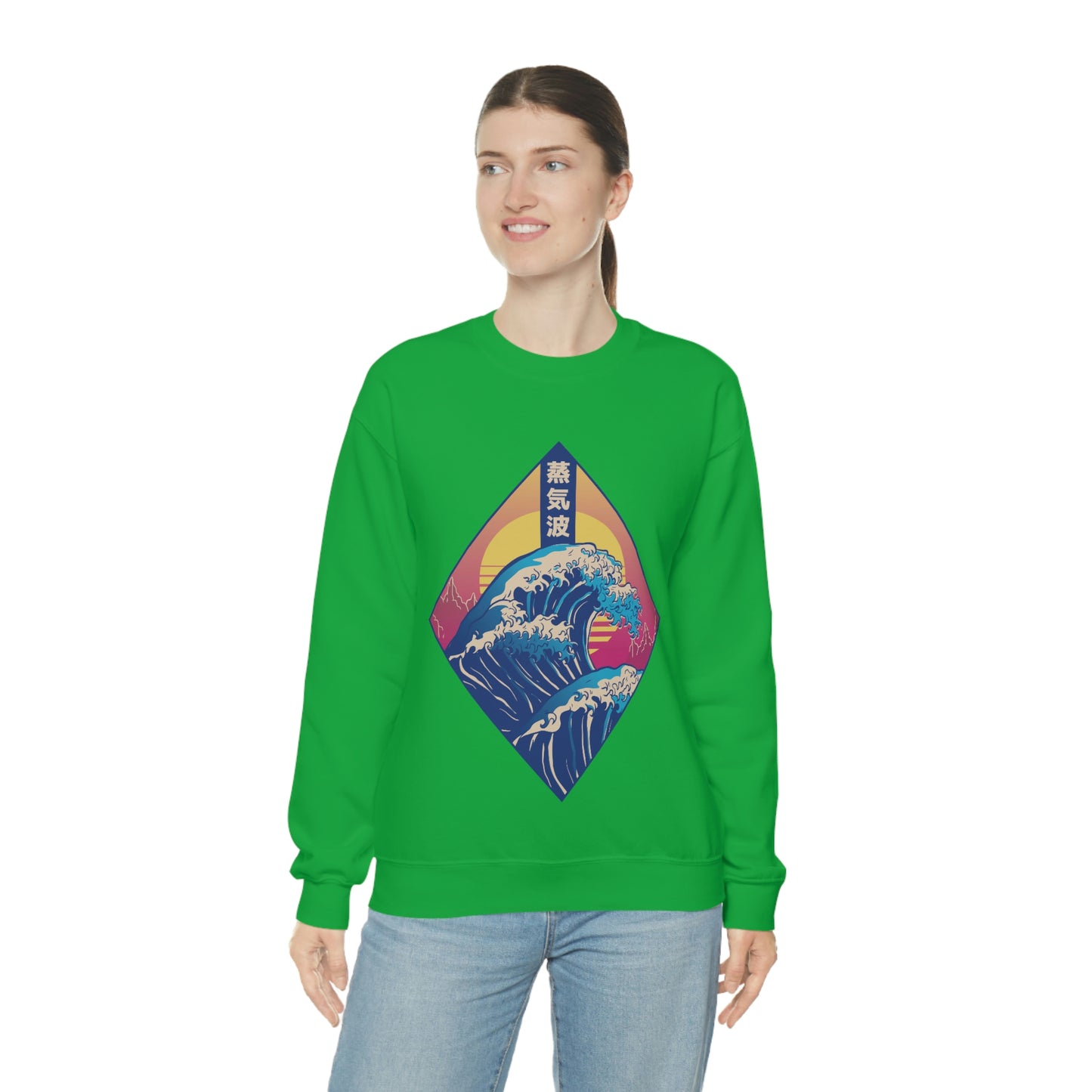 Japanese Aesthetic Retrowave The Great Wave off Kanagawa Sweatshirt