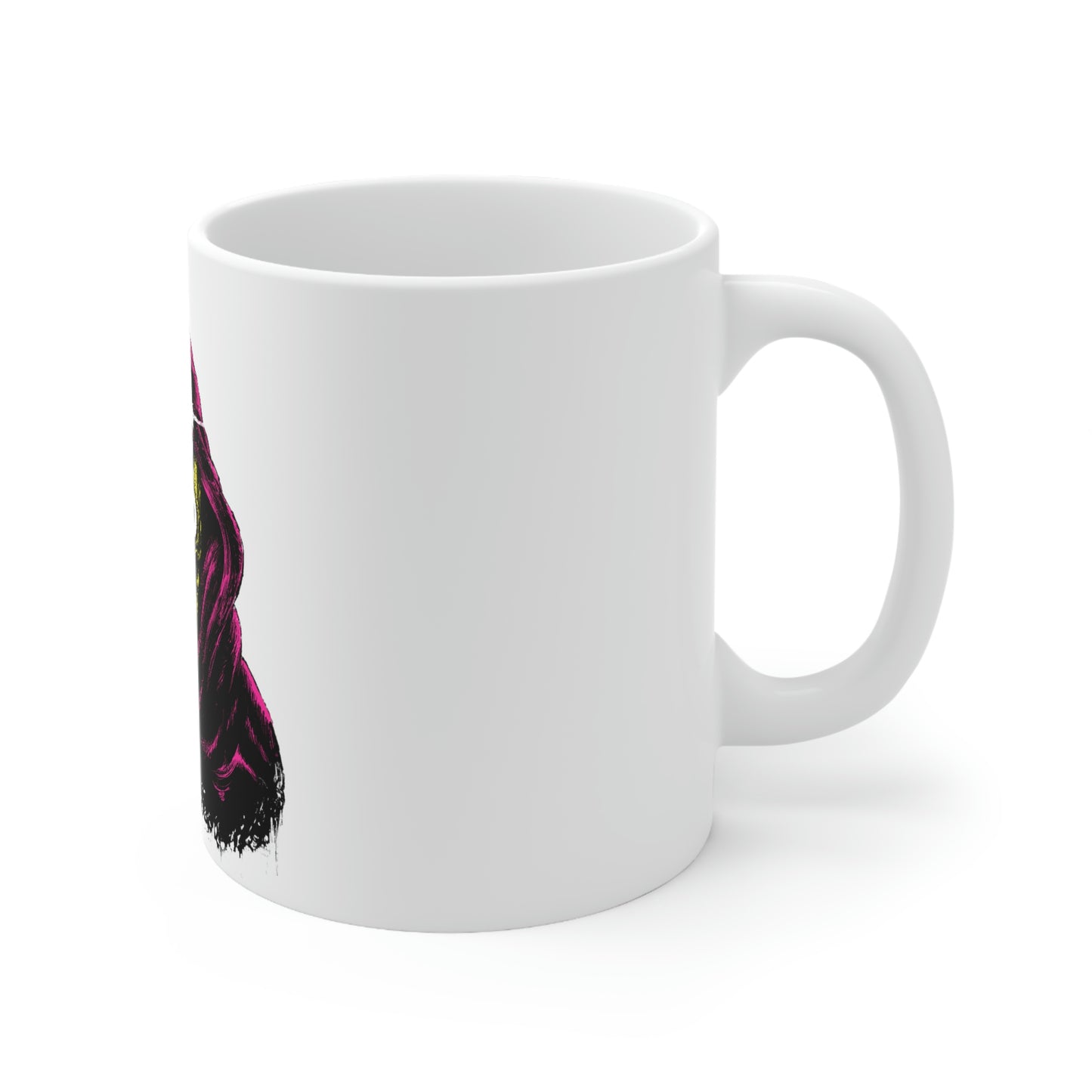 Grim Reaper With Knife Retro Goth Aesthetic White Ceramic Mug