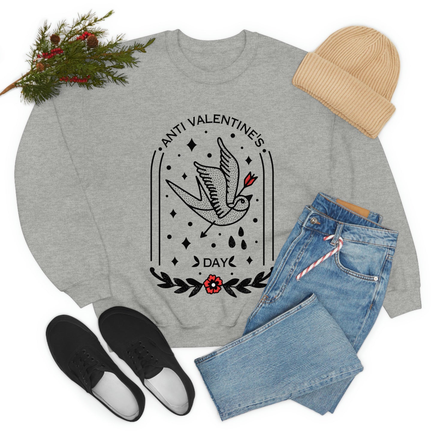 Anti Valentines Day Tattoo Aesthetic Sweatshirt