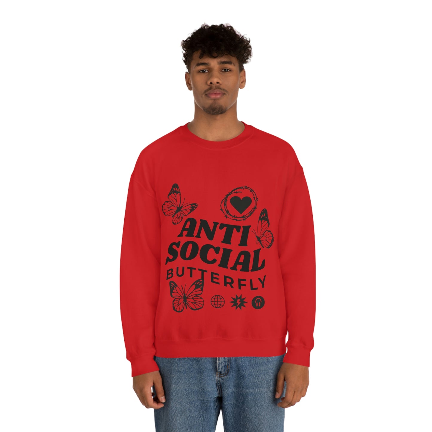 Anti Social Butterfly, Goth Aesthetic Sweatshirt