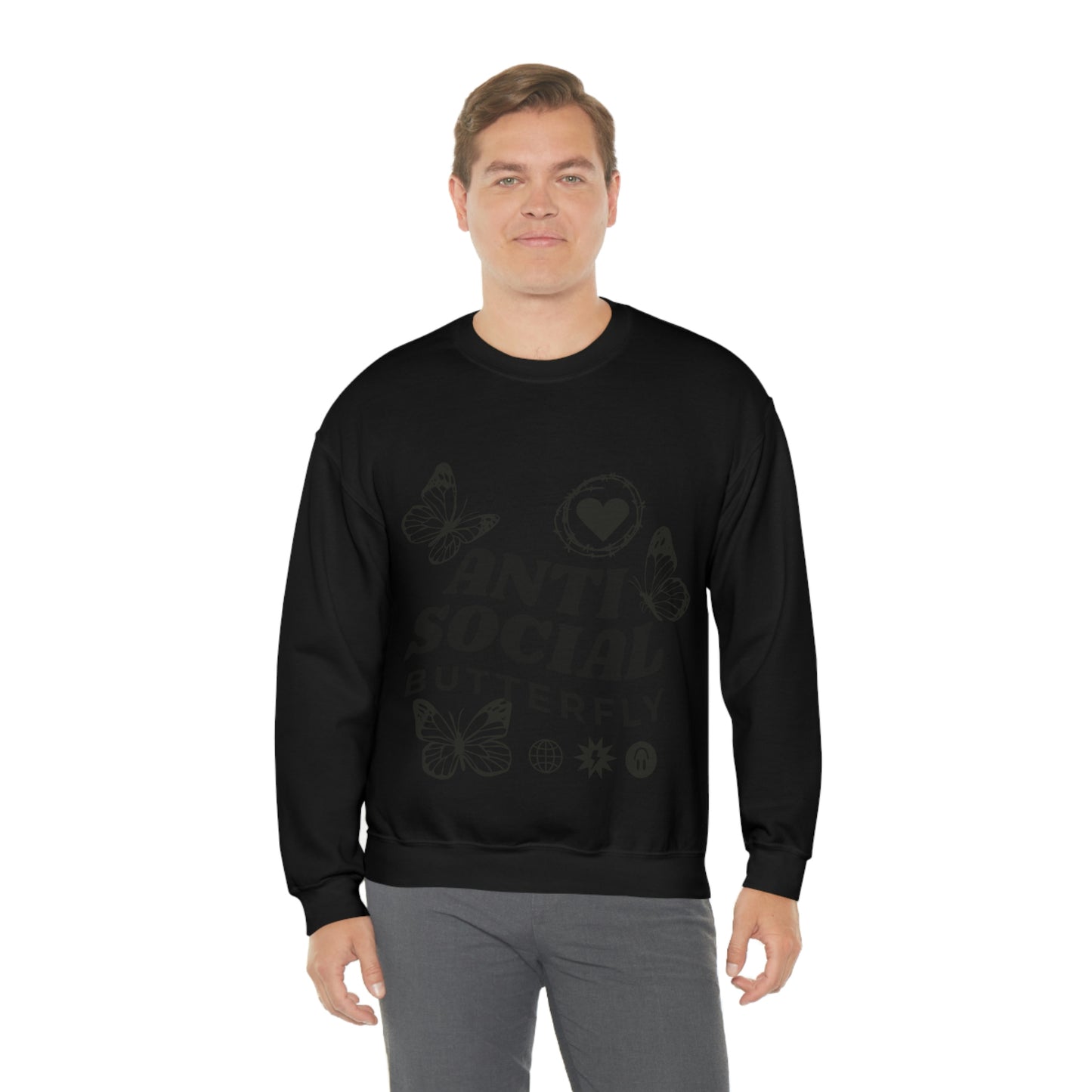 Anti Social Butterfly, Goth Aesthetic Sweatshirt