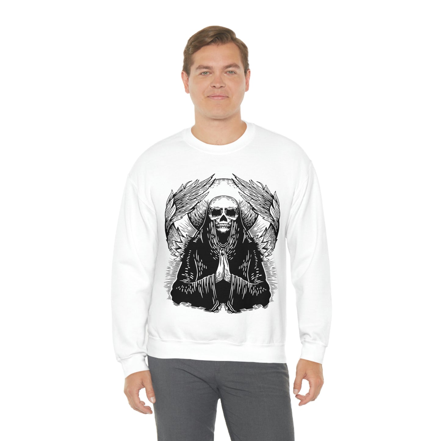 Angel Skull, Goth Aesthetic Sweatshirt