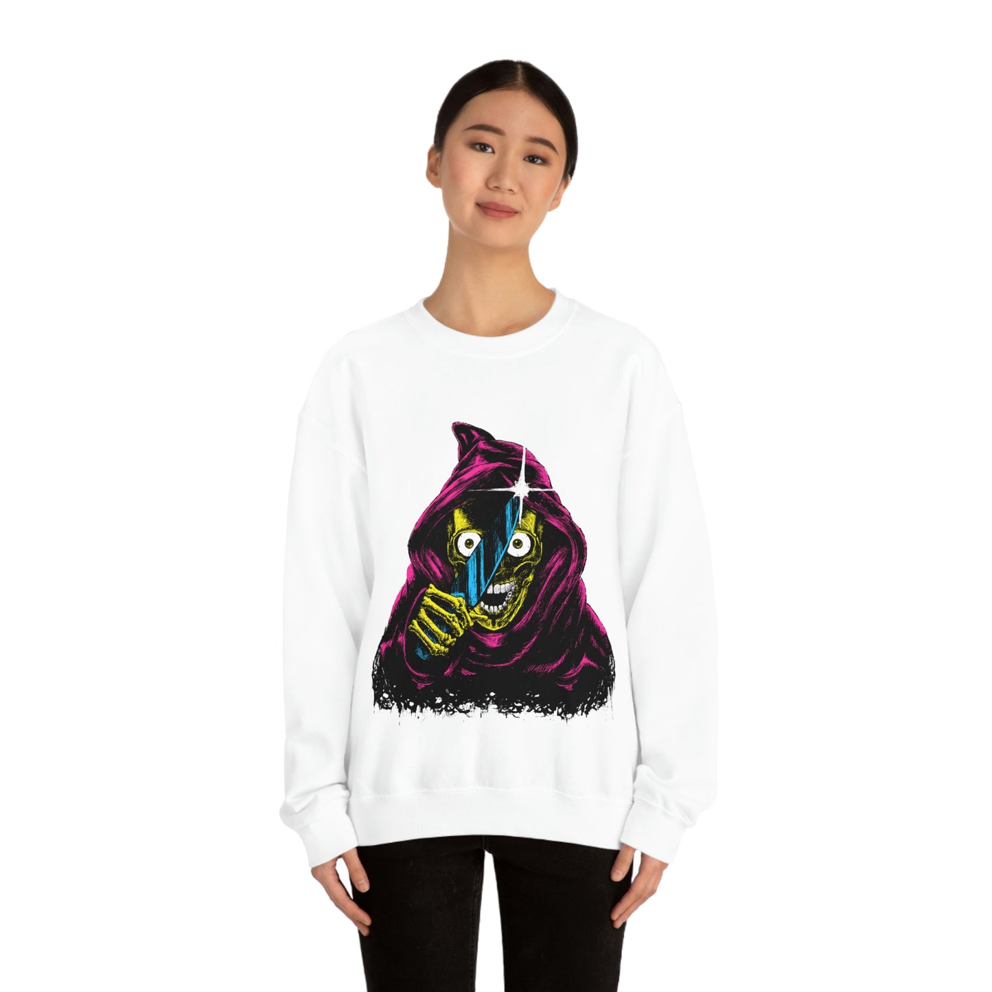 Grim Reaper With Knife Retro Goth Aesthetic Sweatshirt