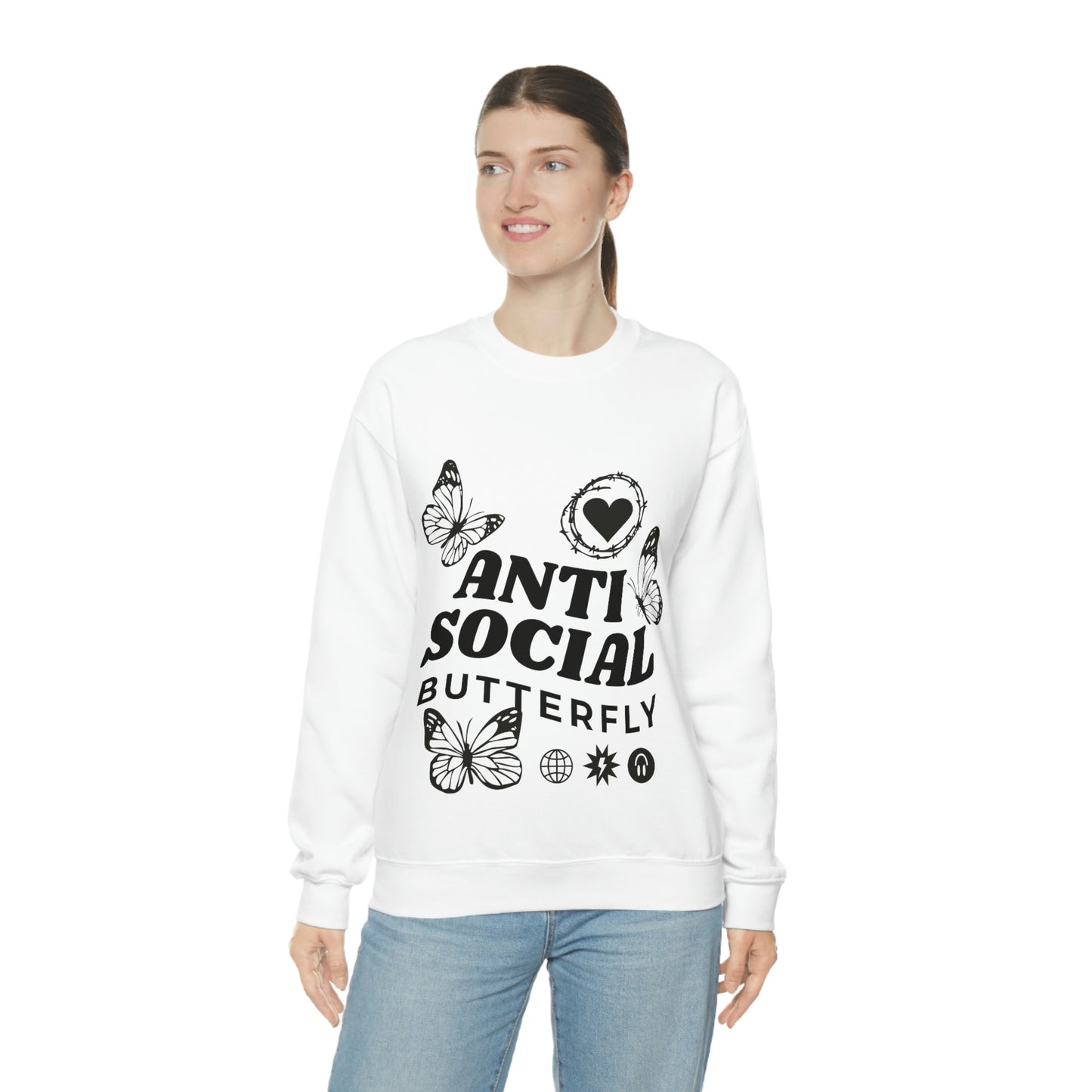 Anti Social Butterfly, Goth Aesthetic Sweatshirt