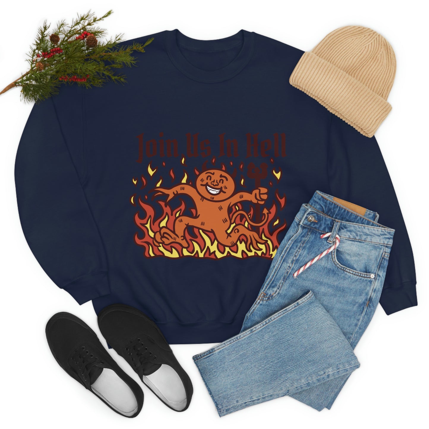 Join Us In Hell Cute Demon, Goth Aesthetic Sweatshirt