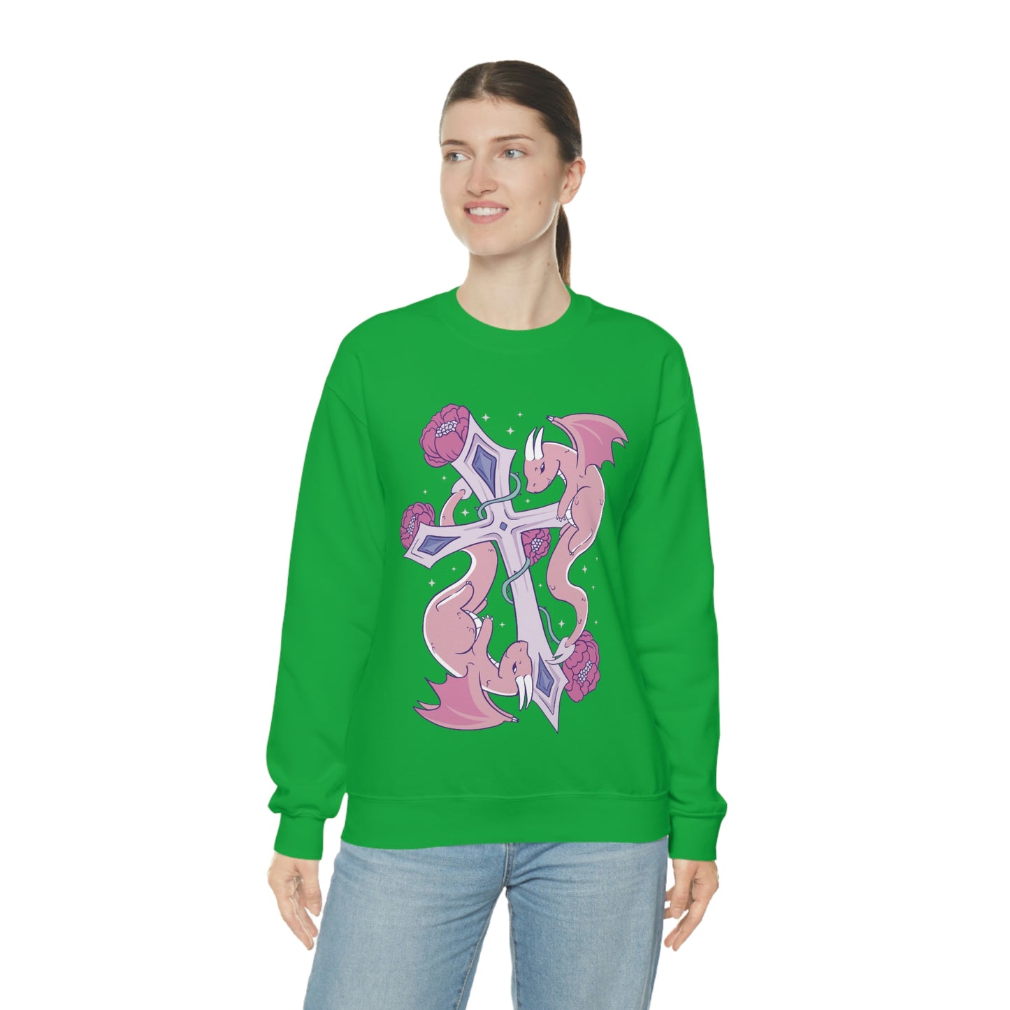 Pastel Goth Dragons, Goth Aesthetic Sweatshirt