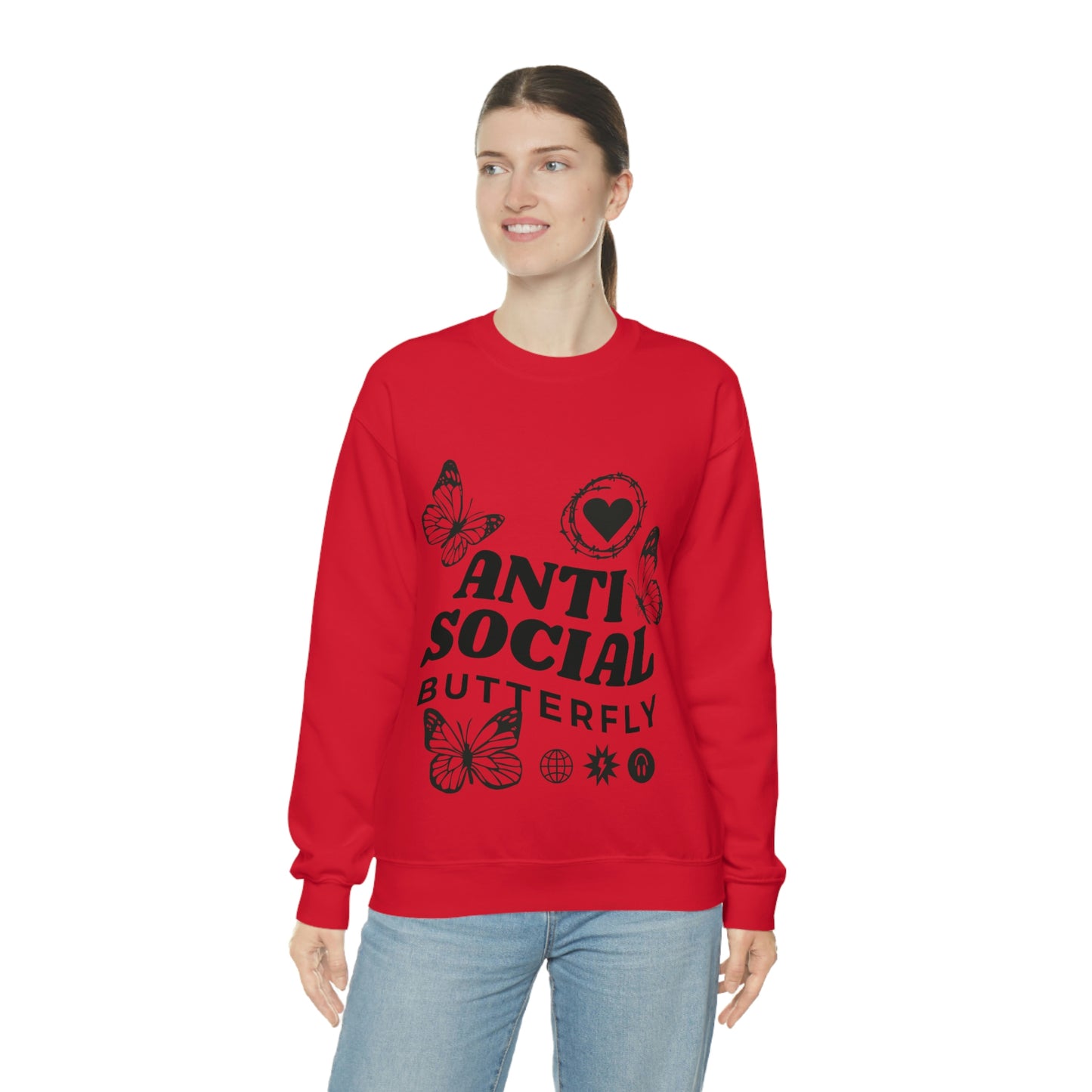 Anti Social Butterfly, Goth Aesthetic Sweatshirt