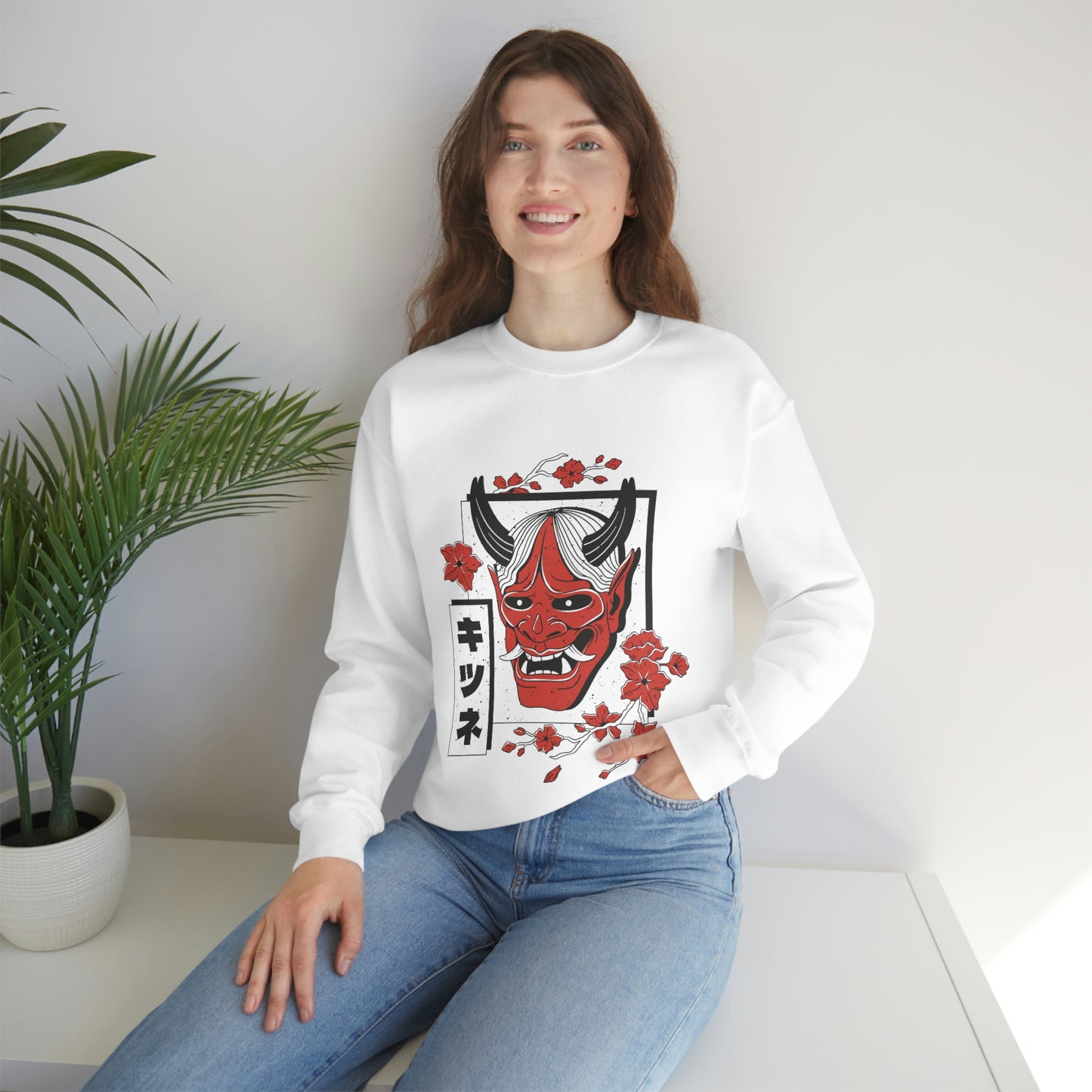 Indie Japanese Art, Japan Streeetwear Retro, Japanese Aesthetic Mask Sweatshirt