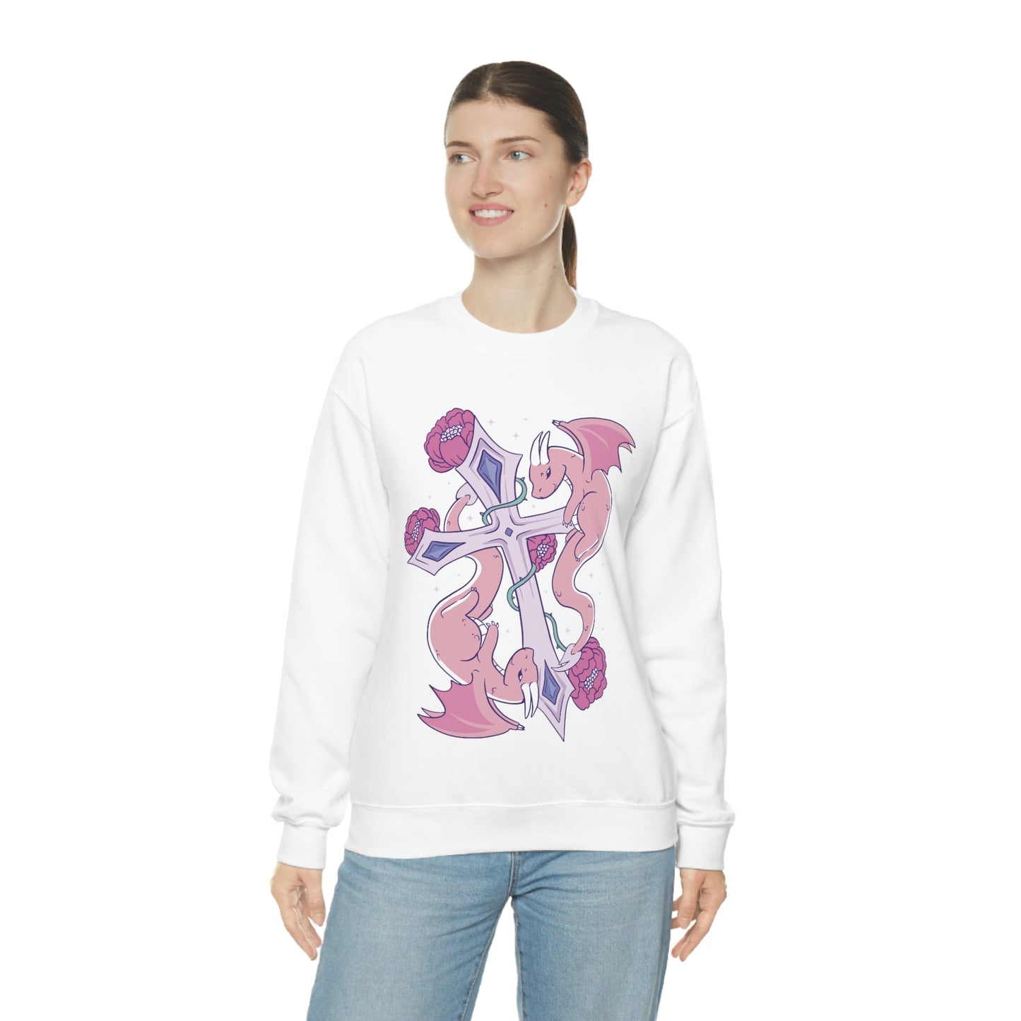 Pastel Goth Dragons, Goth Aesthetic Sweatshirt