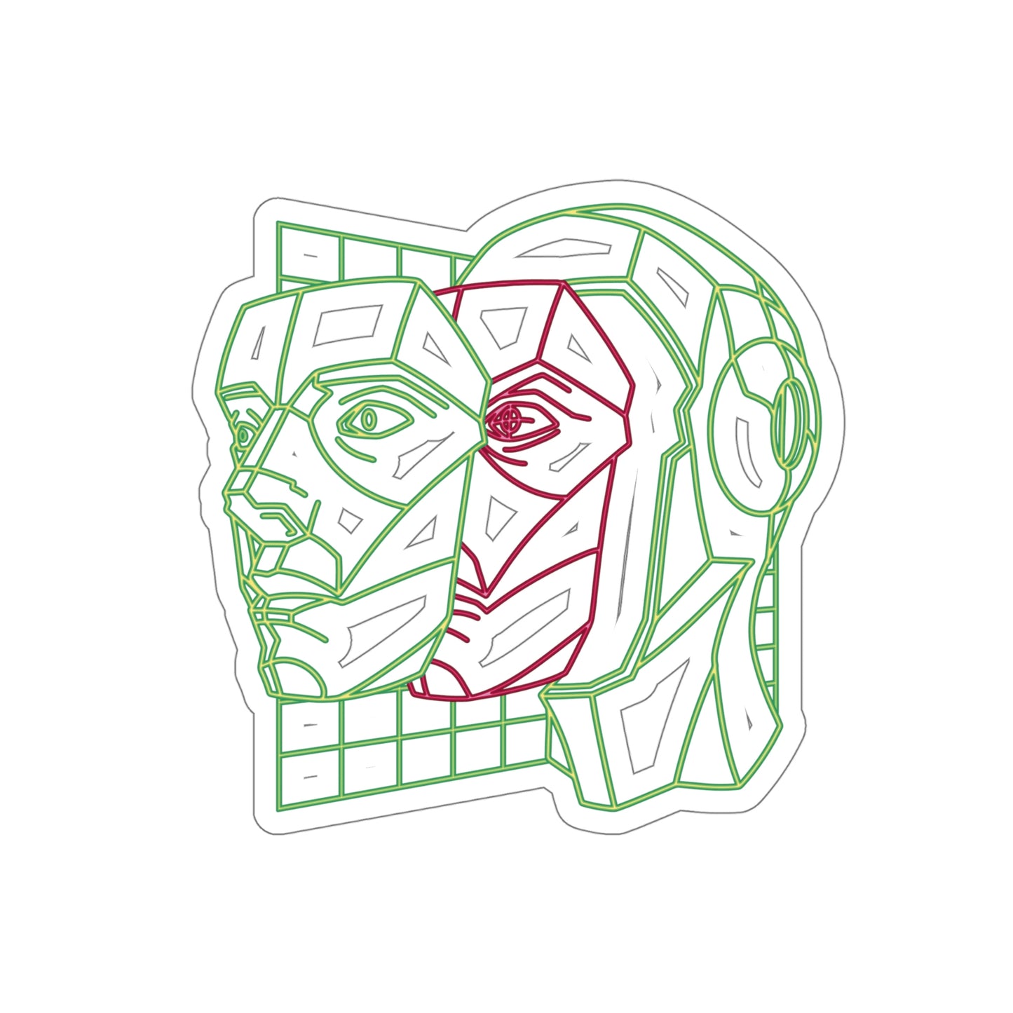 Robot Face Scifi Y2k Aesthetic Sticker