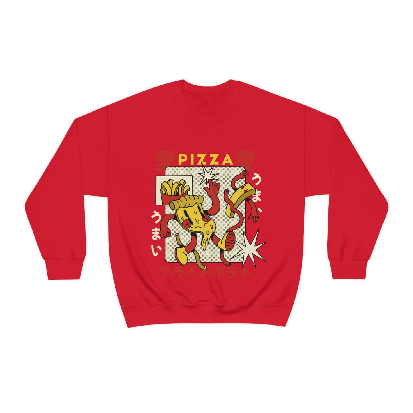 Japanese Aesthetic Pizza Cartoon Sweatshirt