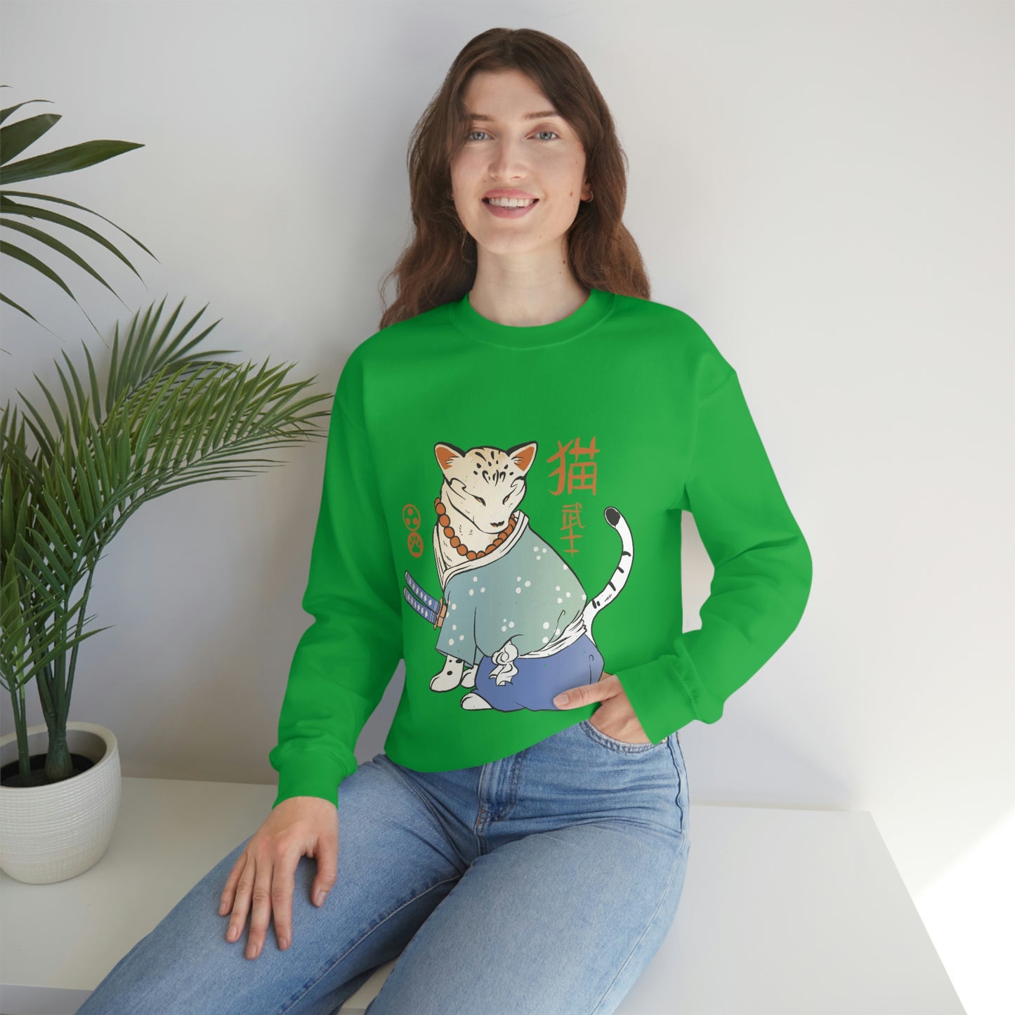 Japanese Aesthetic Samurai Cat Sweatshirt
