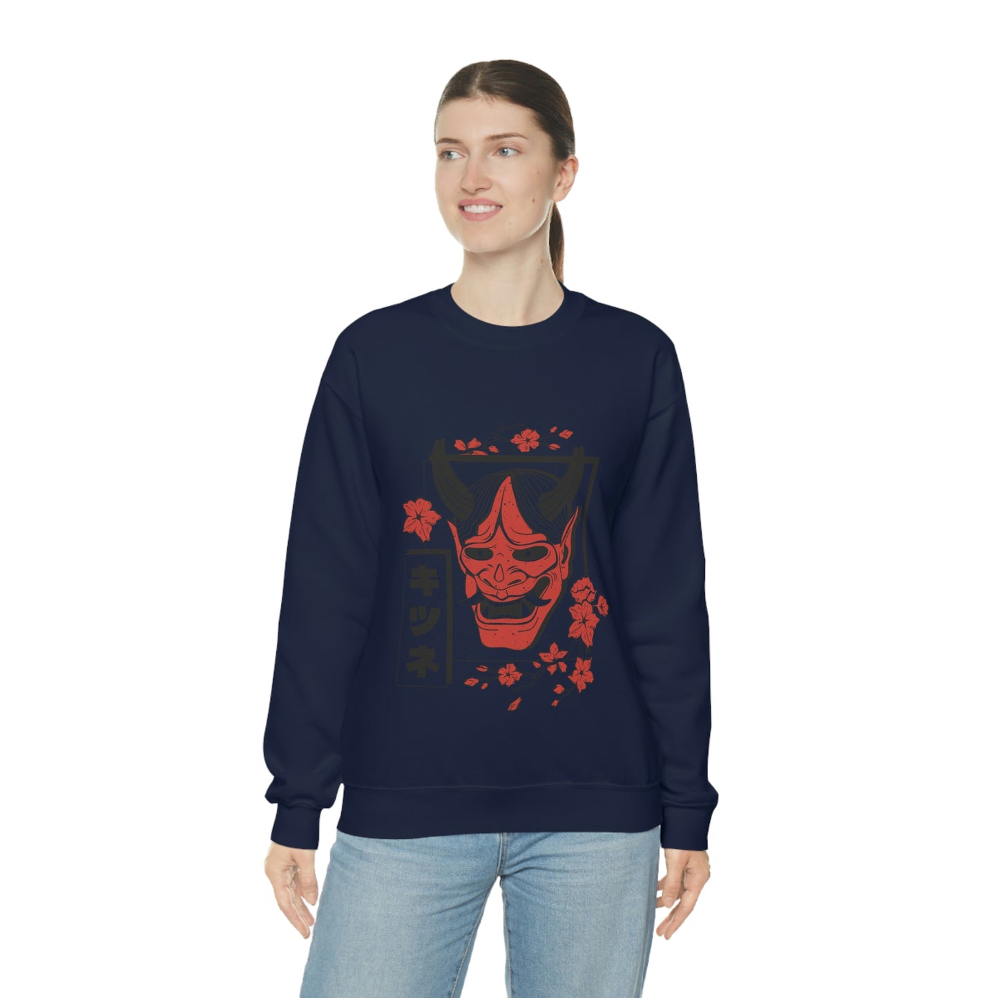 Indie Japanese Art, Japan Streeetwear Retro, Japanese Aesthetic Mask Sweatshirt