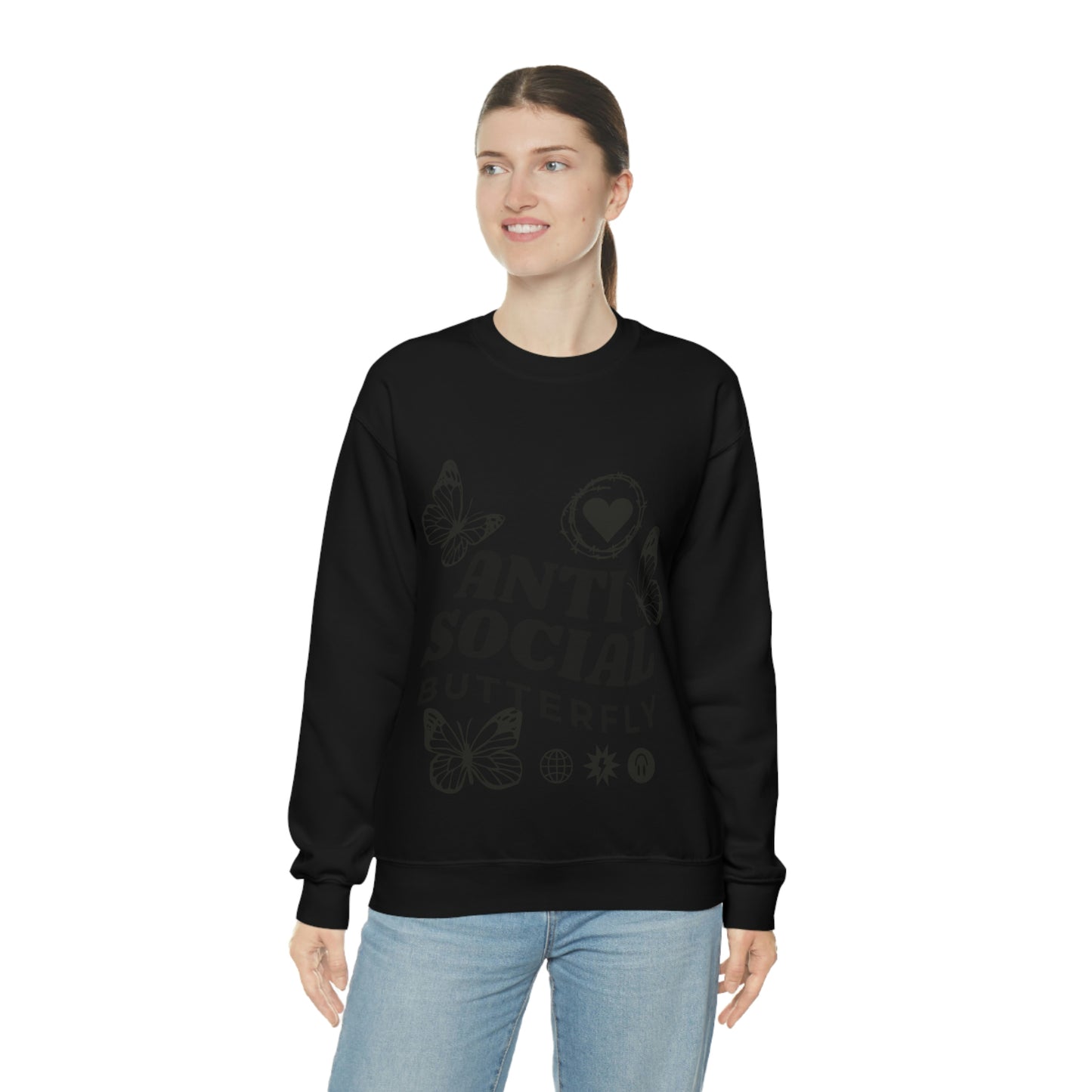 Anti Social Butterfly, Goth Aesthetic Sweatshirt