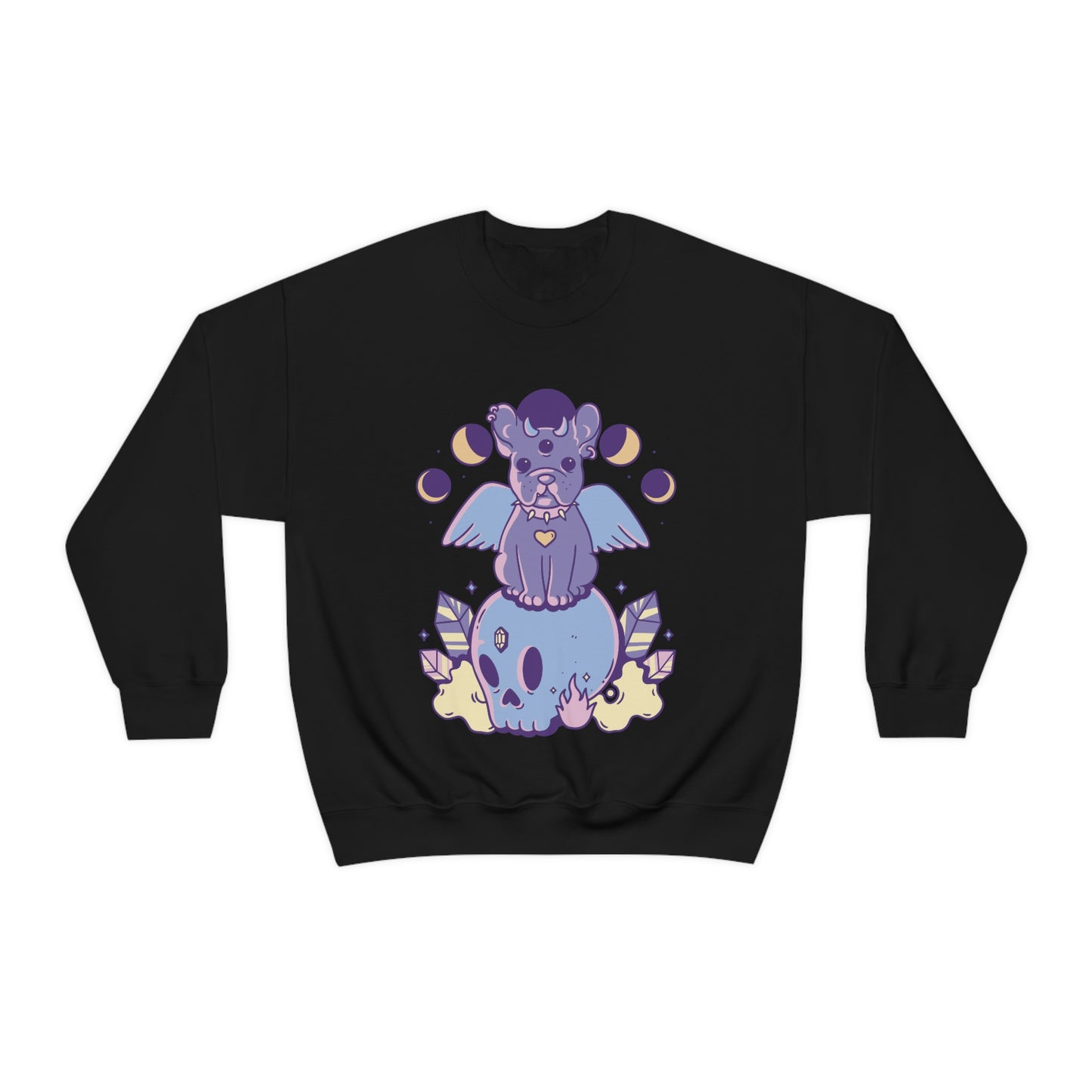 Pastel Goth Dog On Skull Goth Aesthetic Sweatshirt